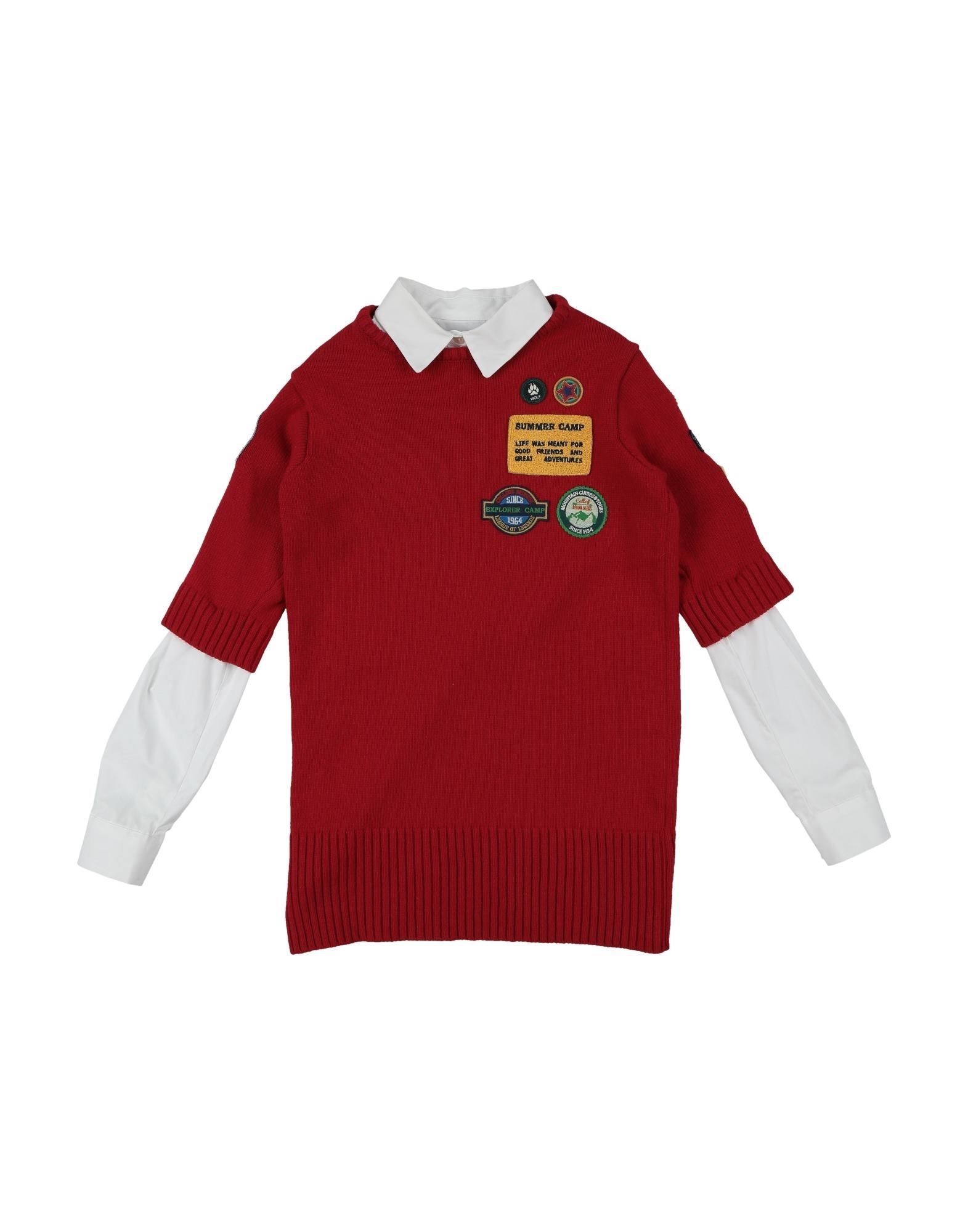 Stella Jean Girls' Kids’ Dress Merinos Wool in Red