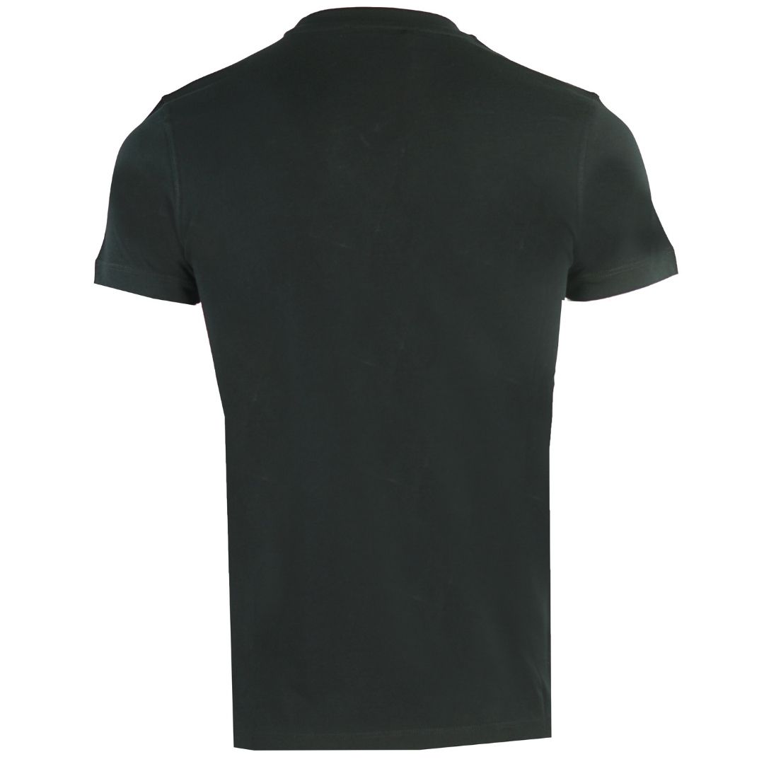 Roberto Cavalli Stud Brand Logo Black T-Shirt. Roberto Cavalli Black Tee. 100% Cotton. Snake Wrapped Brand Logo With Stud Surround. Crew Neck. Style: HST63D A27 05051