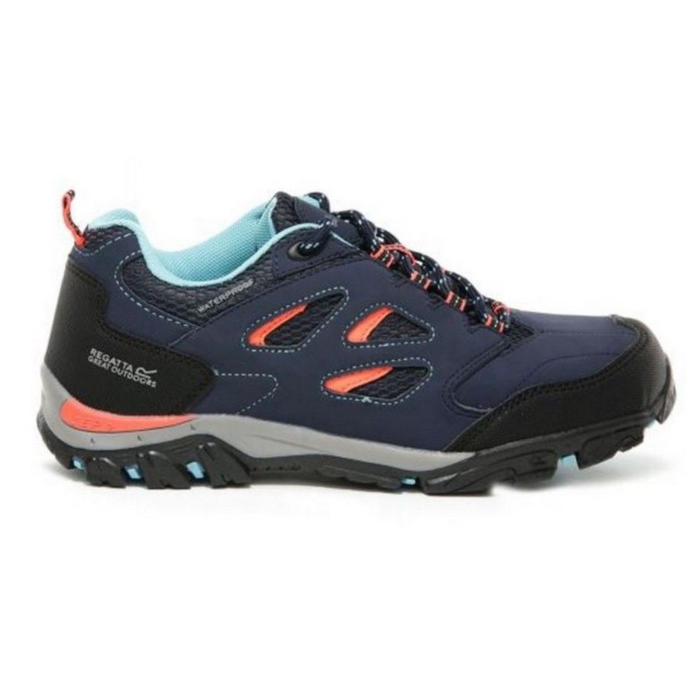 Childrens hiking boots made of Isotex waterproof material. Seam sealed with internal membrane bootee liner. Hydropel water resistant technology. Enclosed hardwear for reduced trip hazard. Abrasion toe and heel bumpers. EVA comfort footbed. Stabilising shank technology - (sizes 13 UK Child/32 EU and above). Internal EVA Pocket for underfoot comfort and reduced weight. New rubber outsole with self cleaning properties, angled lugs for propulsion, braking and larger heel grip to spread impact.