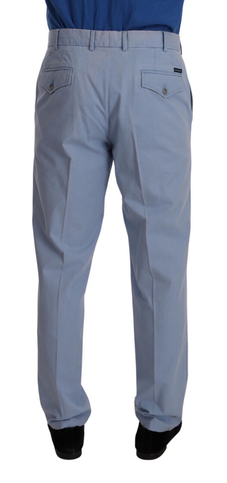 Burberry Men's Light Blue Cotton Straight Chinos Dress Pants