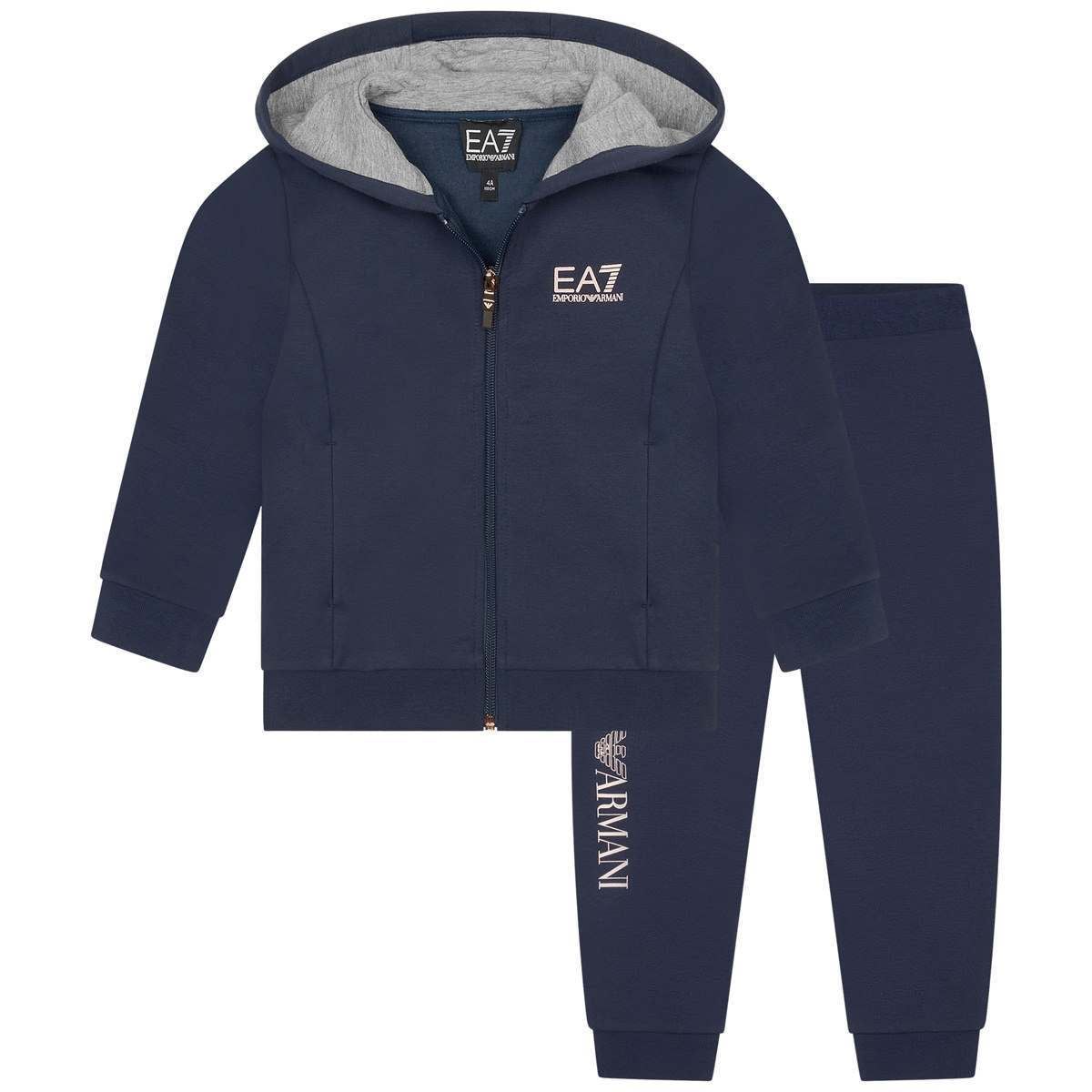 EA7 Emporio Armani Girls Navy Branded Tracksuit 
                
                
                Made in Thailand