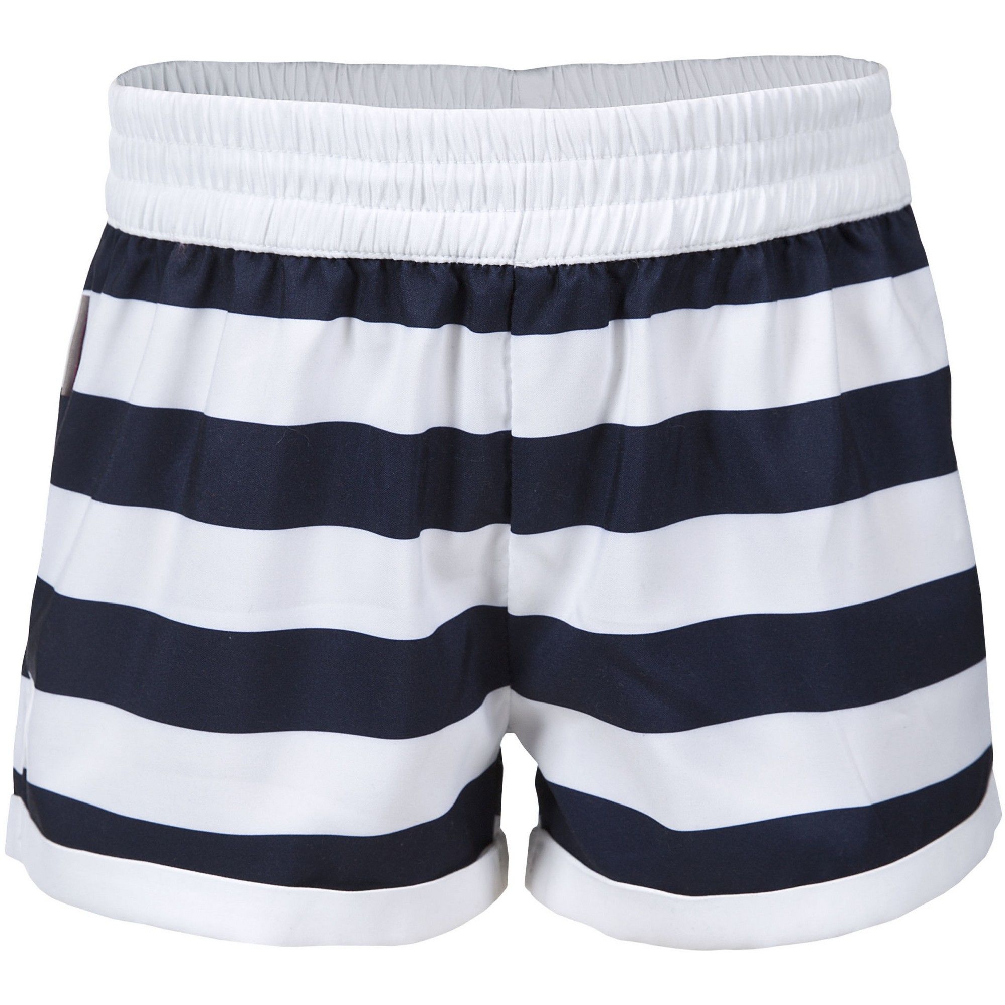 Girls short length shorts. Elasticated waistband. Mock tie detail at waist. 100% Polyester. Trespass Childrens Waist Sizing (approx): 2/3 Years - 20in/50.5cm, 3/4 Years - 21in/53cm, 5/6 Years - 22in/56cm, 7/8 Years - 23in/58.5cm, 9/10 Years - 24in/61cm, 11/12 Years - 26in/66cm.