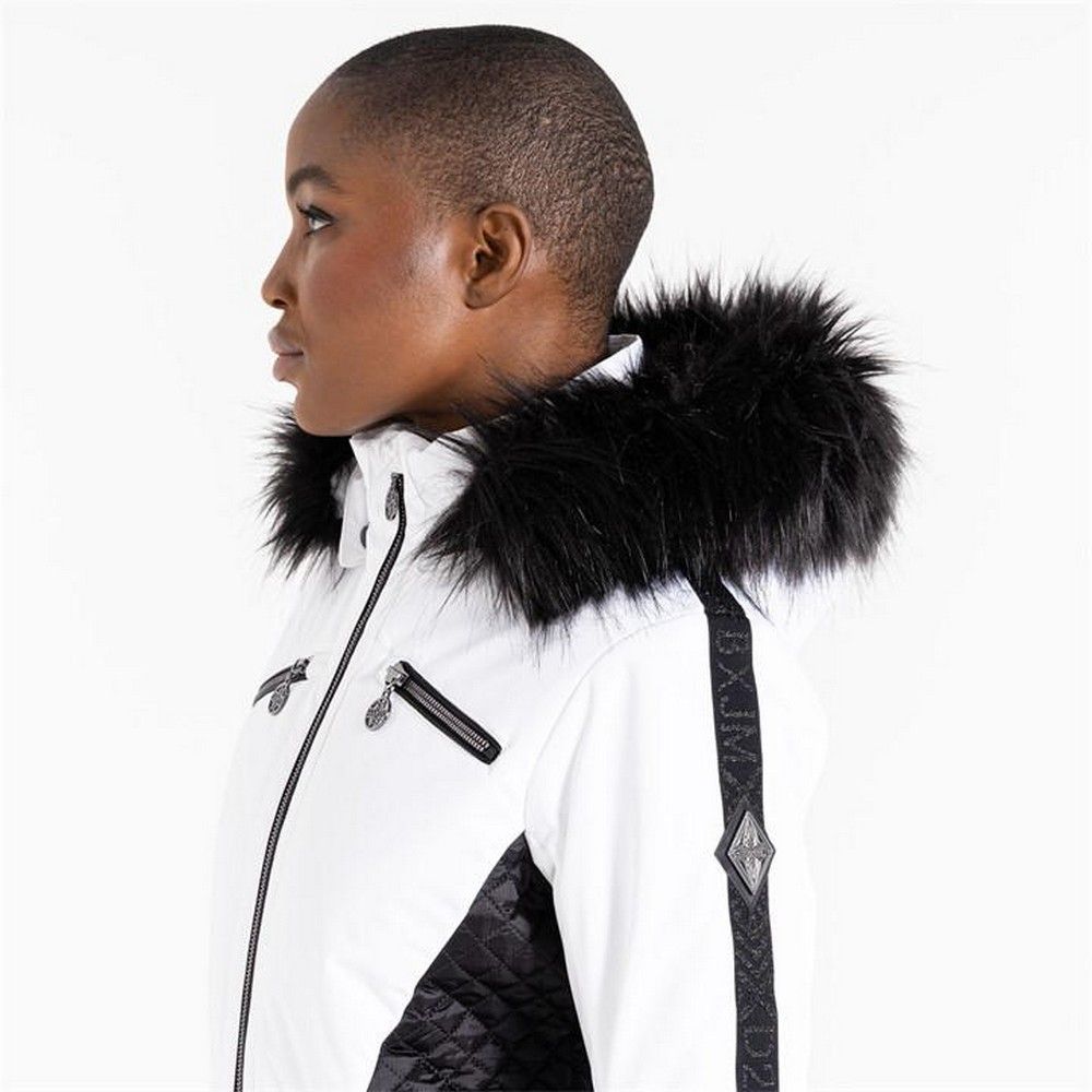 Regatta Womens/Ladies Julien Macdonald Mastery Animal Print Ski Jacket  (White/Black)