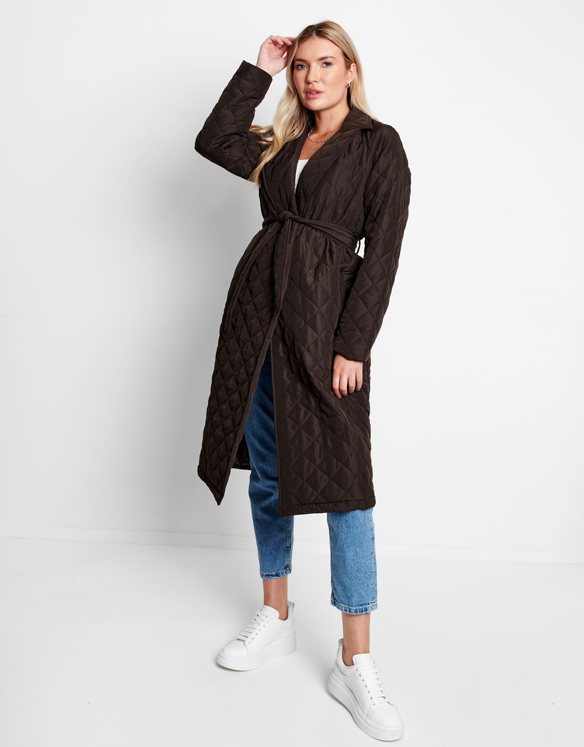 'Thea' Quilted Trench Coat