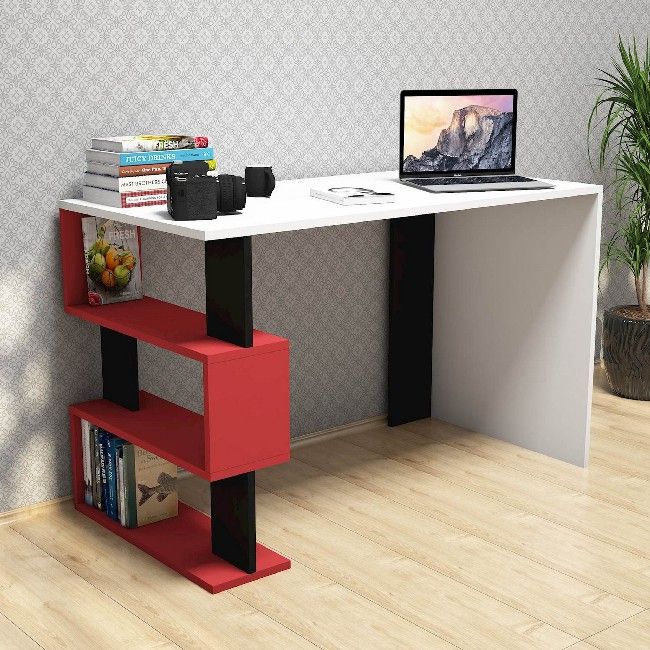 This modern and functional desk is the perfect solution to make your work more comfortable. It is suitable for supporting all computers and printers. Thanks to its design it is ideal for both home and office. Easy-to-clean and easy-to-assemble assembly kit included. Color: White, Red, Black | Product Dimensions: W120xD60xH75 cm | Material: Melamine Chipboard, PVC | Product Weight: 21 Kg | Supported Weight: 20 Kg | Packaging Weight: W128xD66xH7 cm Kg | Number of Boxes: 1 | Packaging Dimensions: W128xD66xH7 cm.