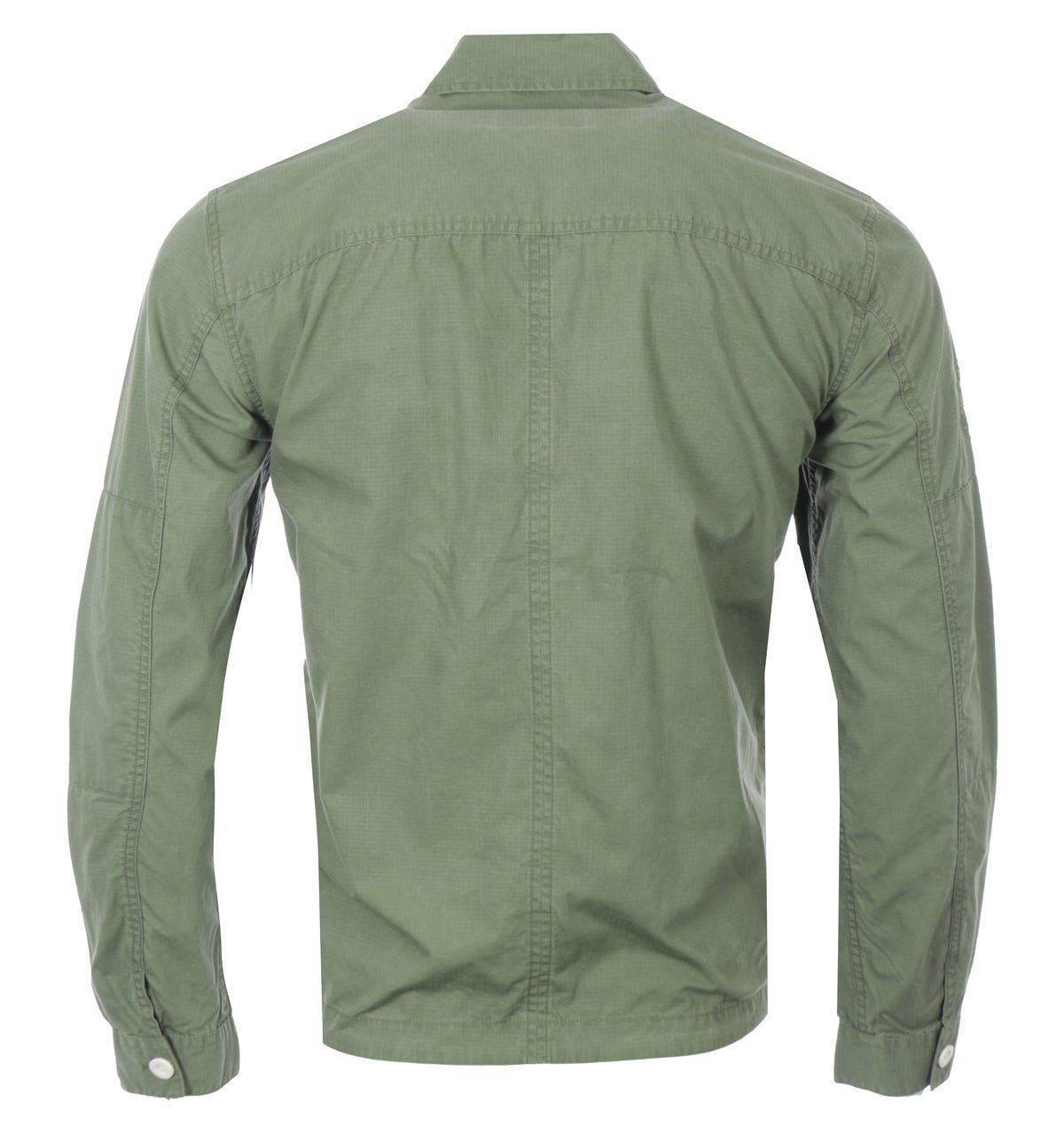 Pretty Green Creedence Cotton Ripstop Overshirt - Green