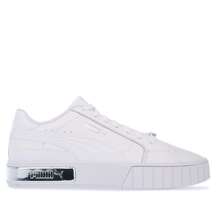 Women's Puma Cali Star Metallic Trainers in White silver