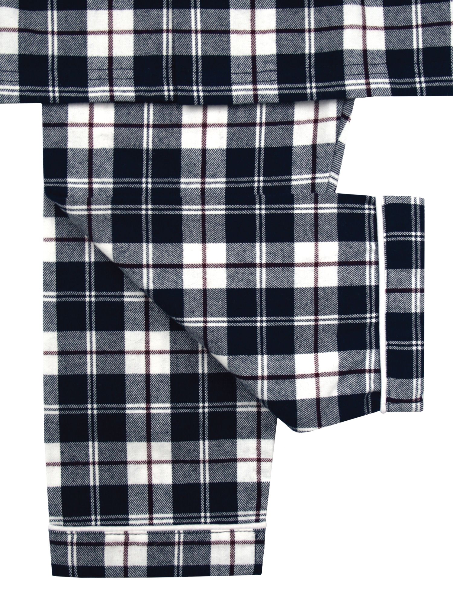 Boys Kelby Navy Check Cotton Traditional Pyjamas