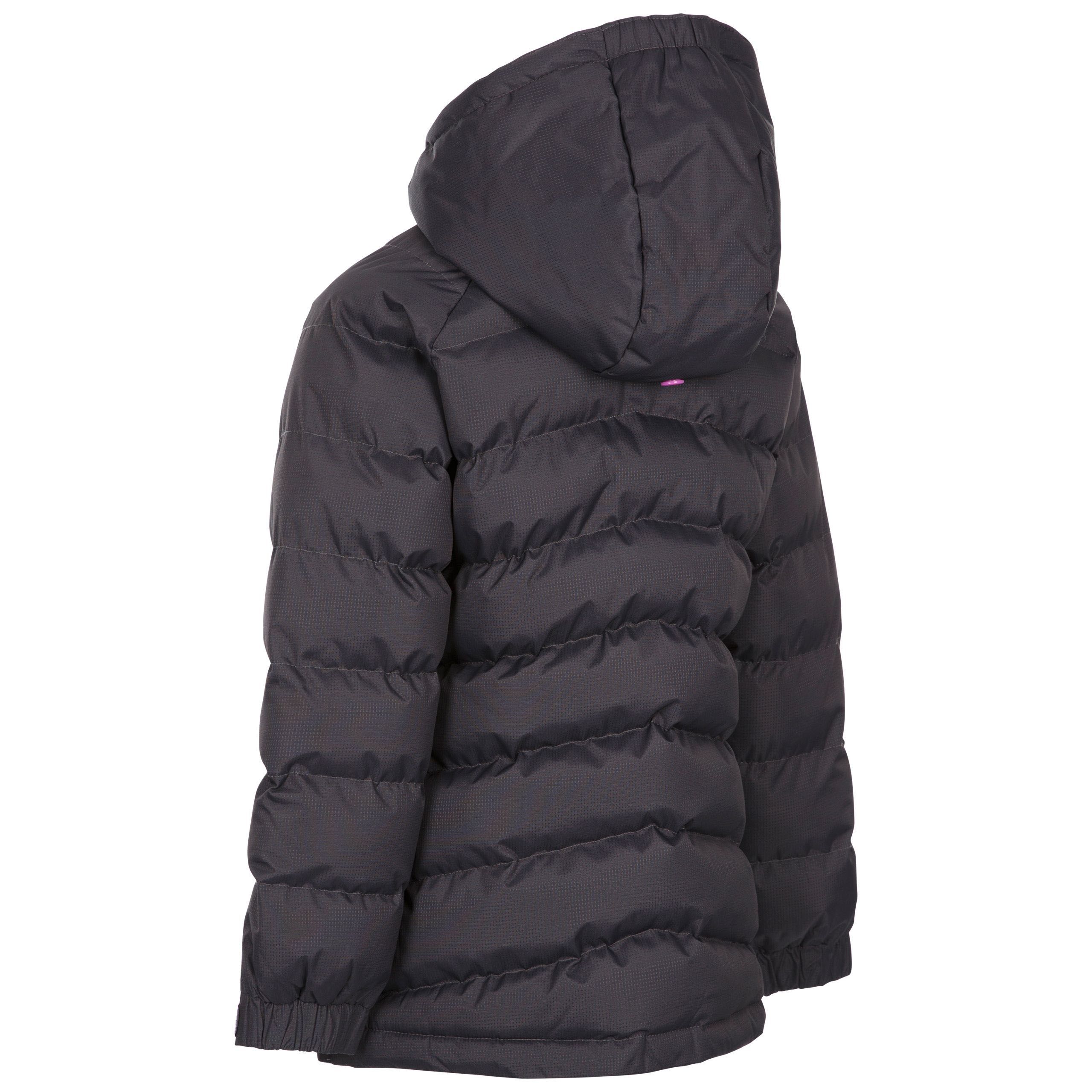 Trespass Kids AMIRA Warm Padded Waterproof Winter Jacket with Detachable Stud Off Hood 