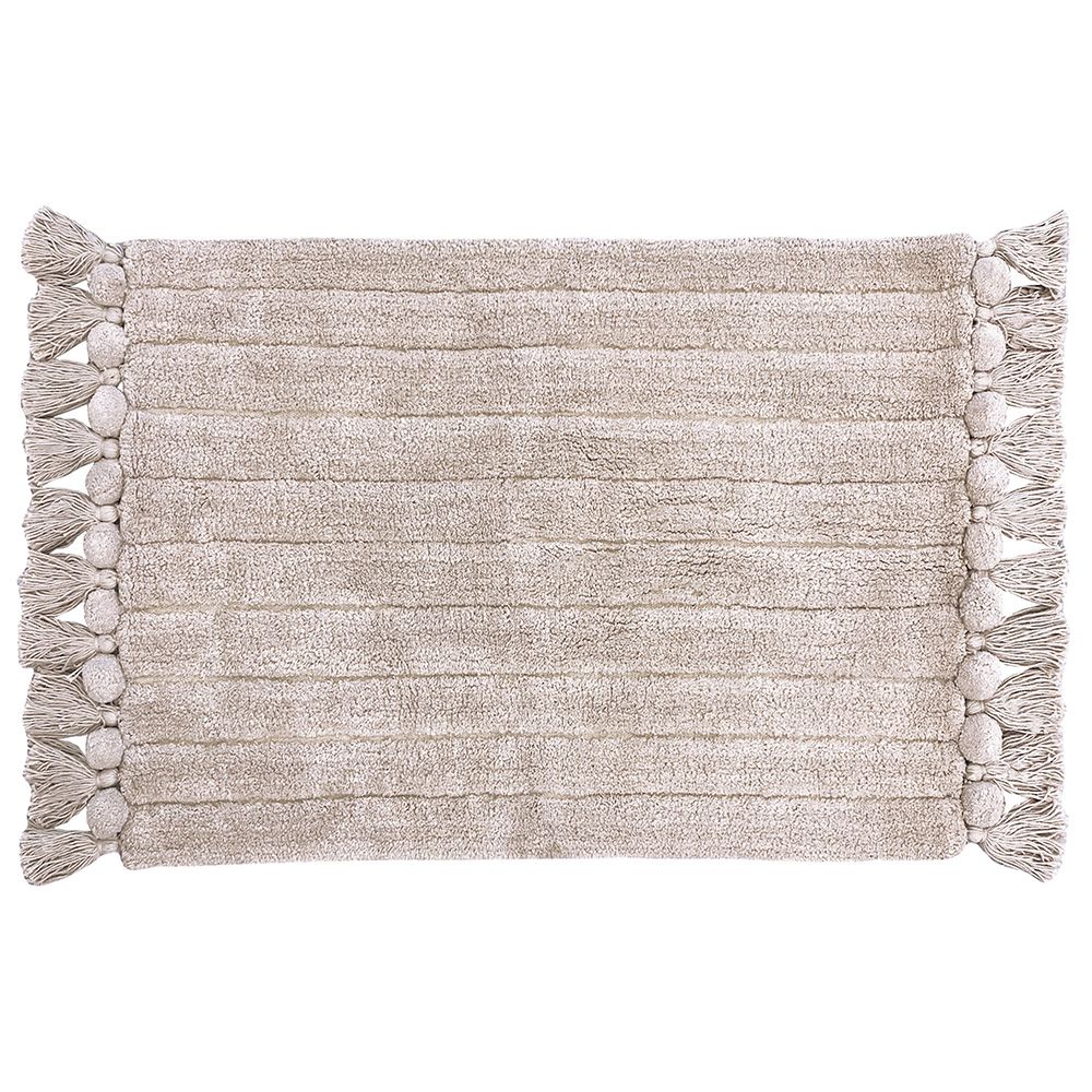 Featuring an ultra-soft ribbed design, complete with coordinating side tassels. Made from 100% Cotton, making this bath mat incredibly soft under foot. This bath mat has an anti-slip quality, keeping it securely in place on your bathroom floor. The 2000 GSM ensures this bath mat is super absorbent preventing post-bath or shower puddles.