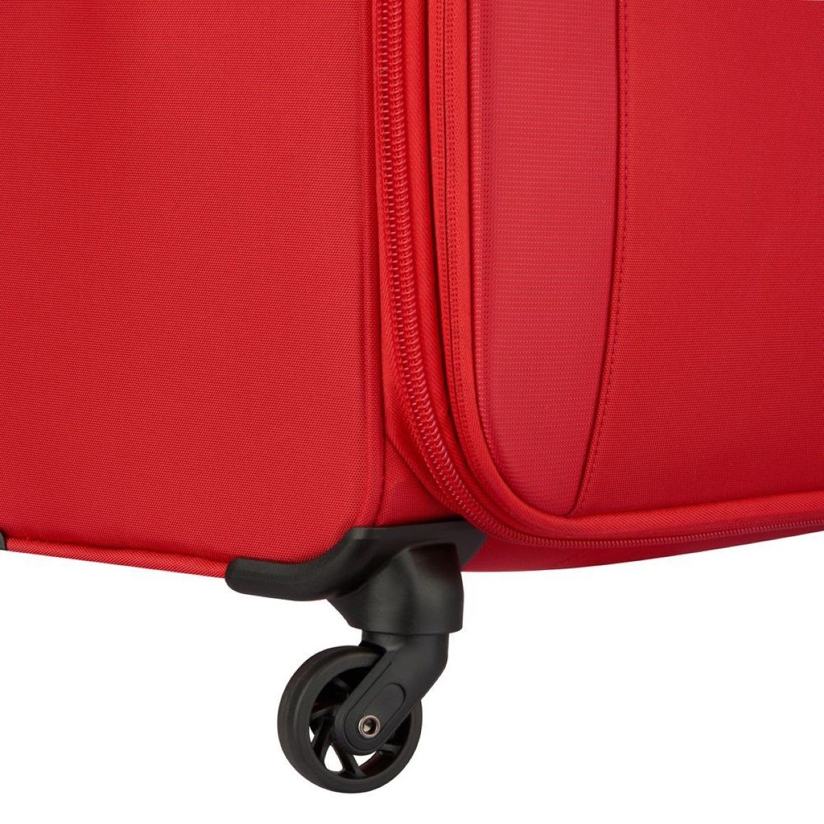 Mercure Slim Cabin Case 55 cm Delsey, light handluggage in durable fabric, with two silent wheels, double tube telescopic handle, TSA combination lock, front pocket, zipped compartment, and side handles.
