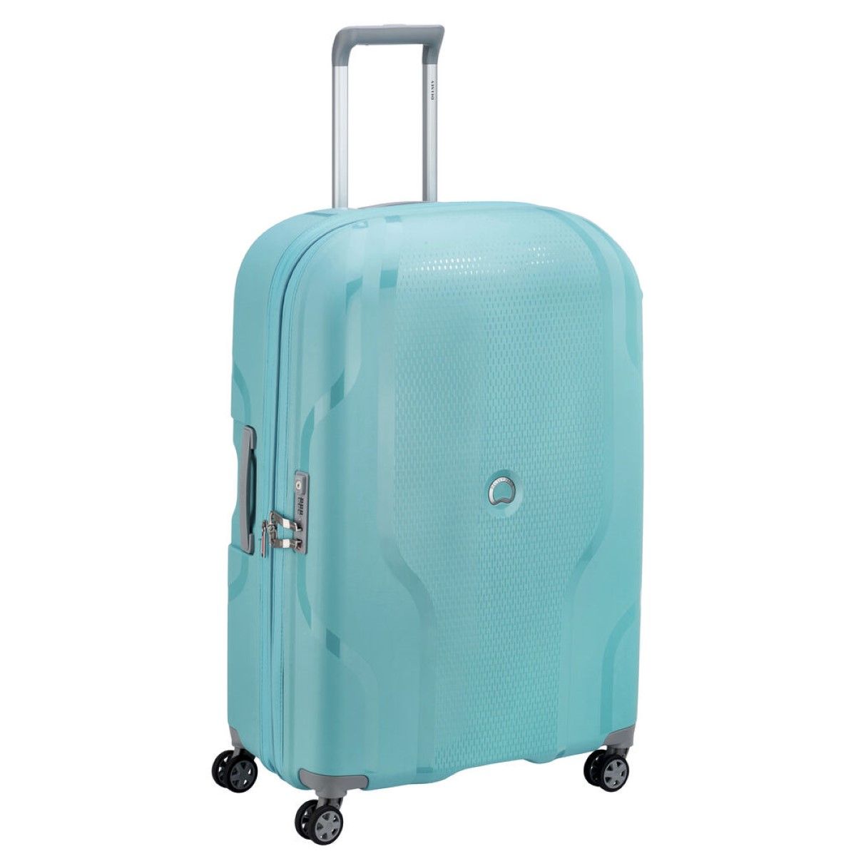 Expandable Large Trolley Clavel 76 cm Delsey, hardcase four wheeled trolley with a vintage design, with zipped compartment, TSA combination lock, side handle, and telescopic double tube handle.