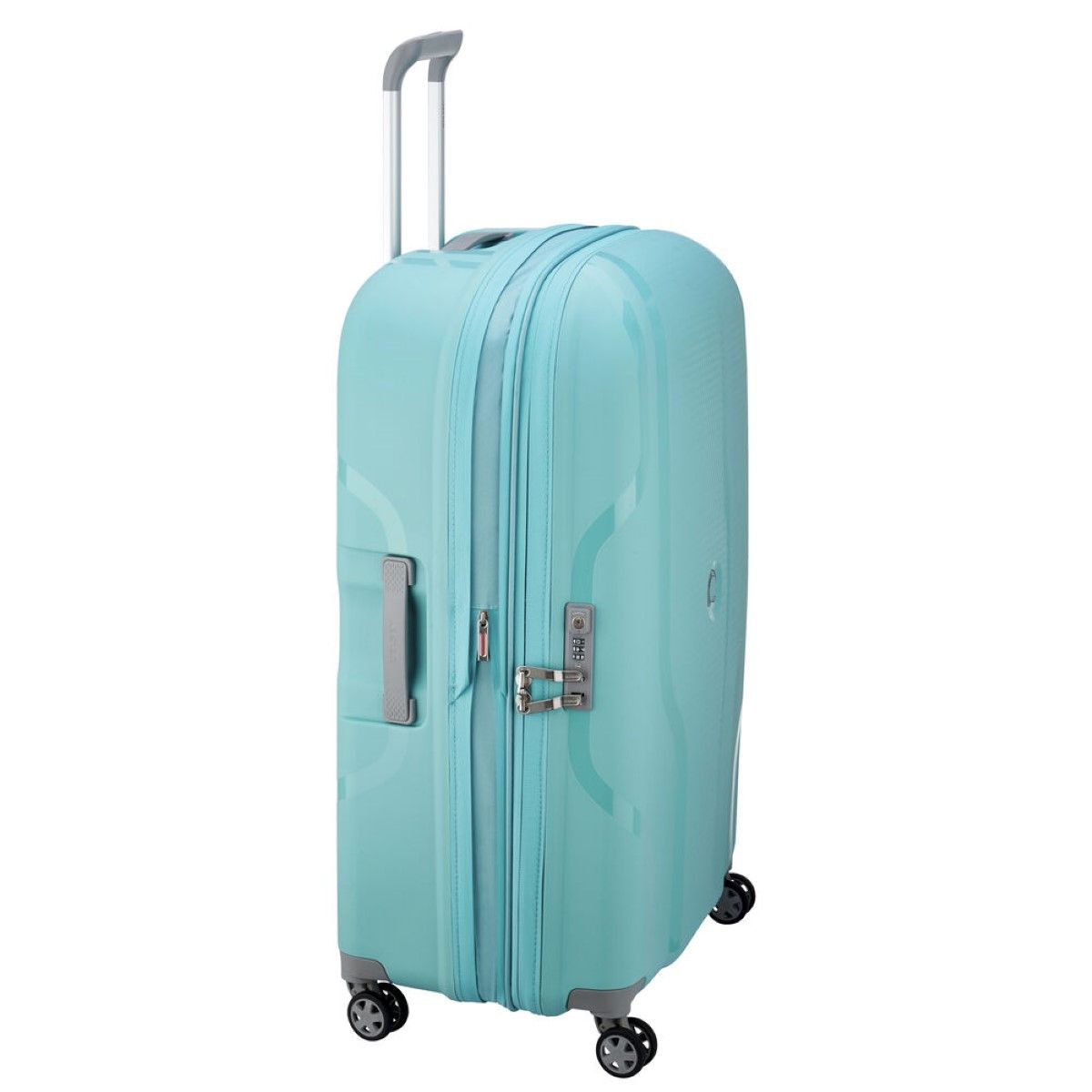 Expandable Large Trolley Clavel 76 cm Delsey, hardcase four wheeled trolley with a vintage design, with zipped compartment, TSA combination lock, side handle, and telescopic double tube handle.