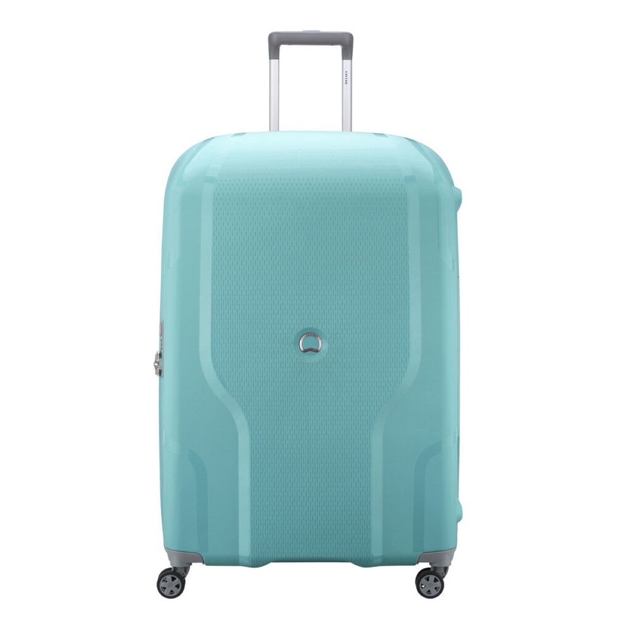 Expandable X-Large Trolley Clavel 83 cm Delsey, extra spacious hardcase trolley with four spinning wheels, zipped compartment, TSA combination lock, side handles, and telescopic double tube handle.