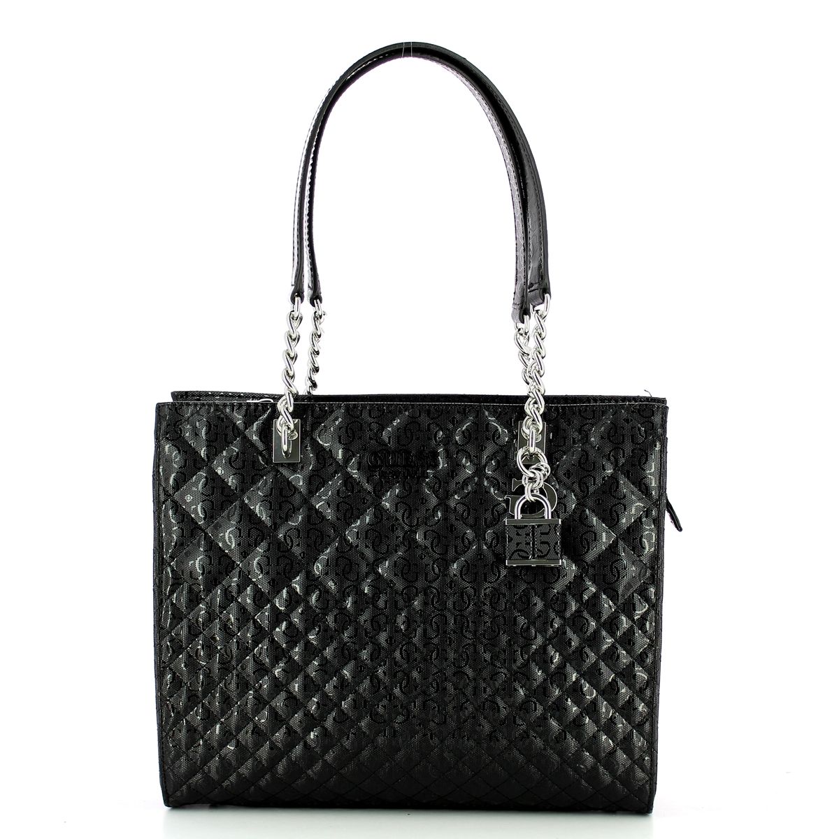 Queenie 4G Tote Bag Guess, glamorous quilted faux leather, with zipped compartment, back pocket, and inner lining.