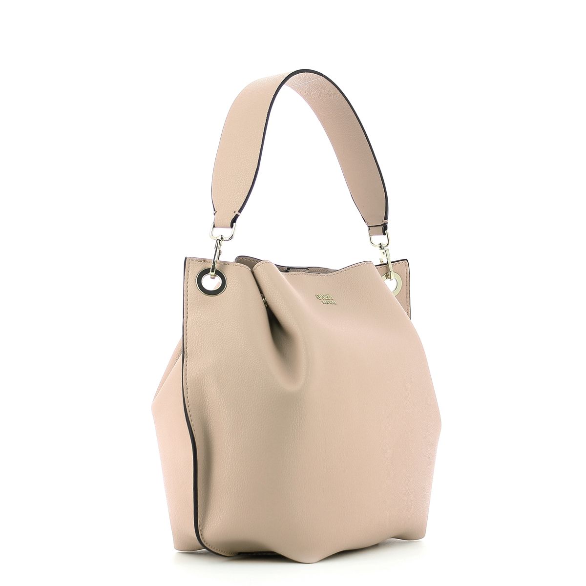 Hobo Bag Digital with crossbody Guess, chic shoulderbag in soft faux leather with two unlined compartments divided by large middle zipped compartment. With magnetic closure.