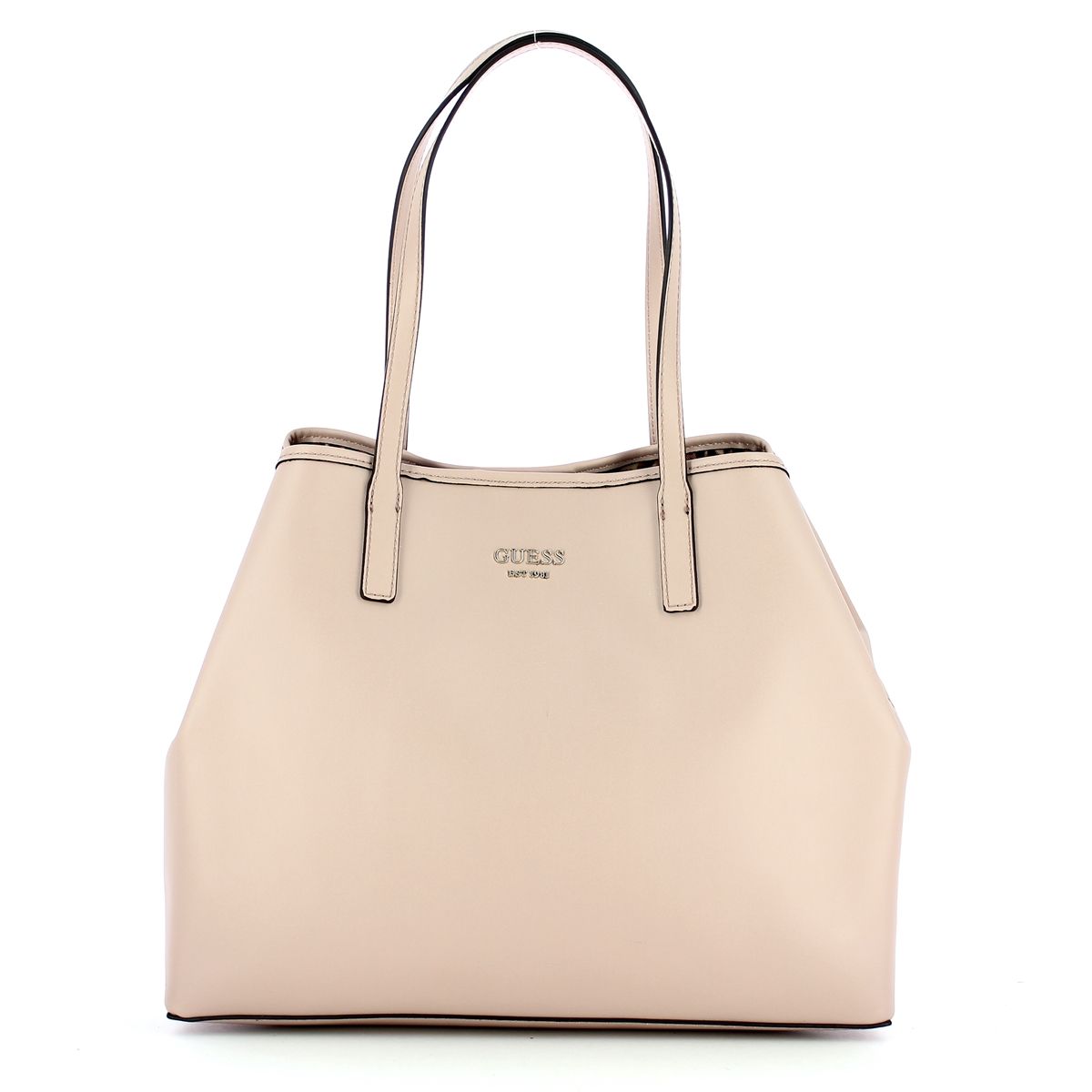 Large Tote Bag Vikky with pochette Guess, spacious everyday shoulderbag made in faux leather, with a soft silhouette. Keep all items safe in the zippered maxi pouch.