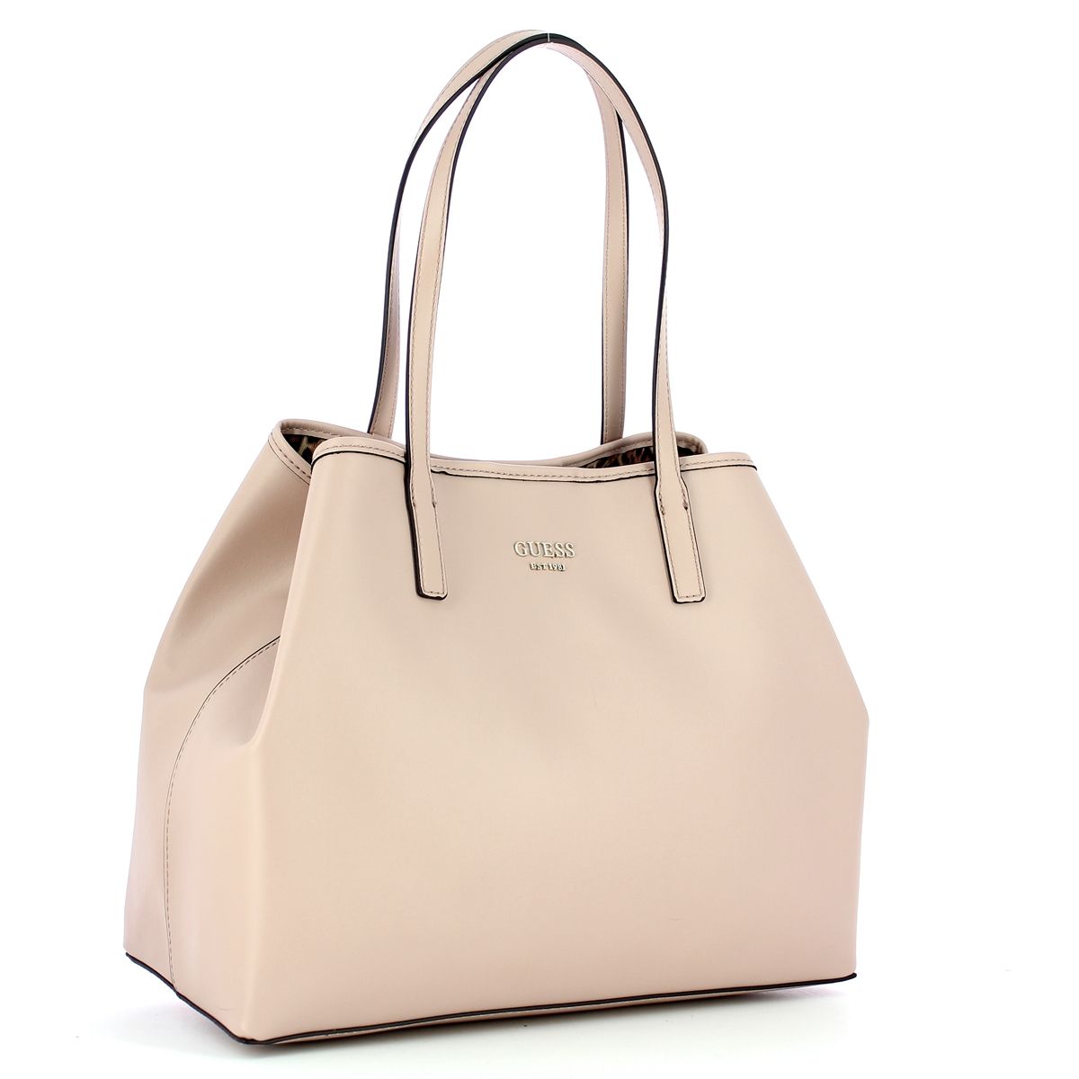 Large Tote Bag Vikky with pochette Guess, spacious everyday shoulderbag made in faux leather, with a soft silhouette. Keep all items safe in the zippered maxi pouch.