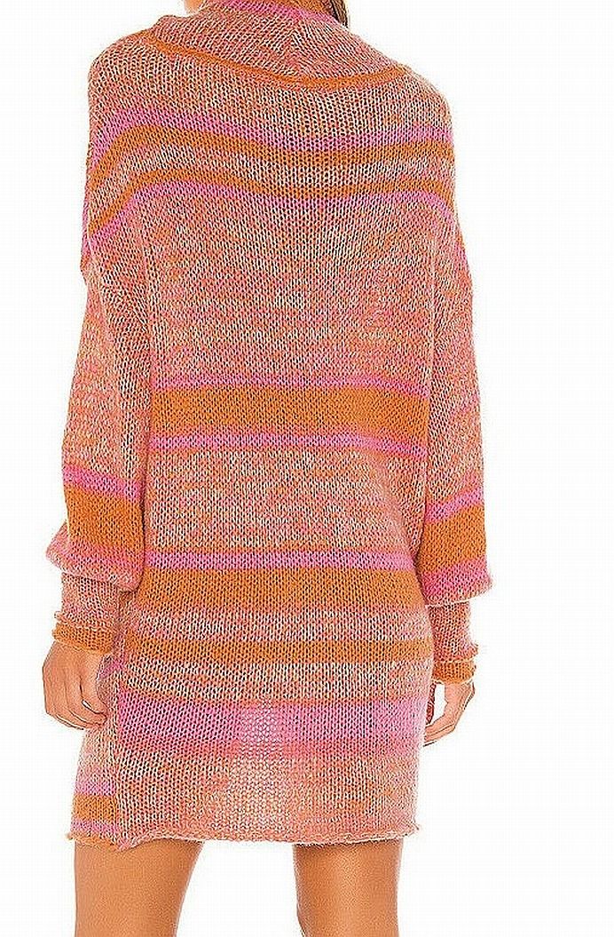 Color: Pinks Size Type: Regular Size (Women's): S Neckline: Cowl Neck Pattern: Striped Sleeve Length: Long Sleeve Style: Sweater Dress Occasion: Party/Cocktail Dress Length: Short Material: Cotton Blends Zipper: None