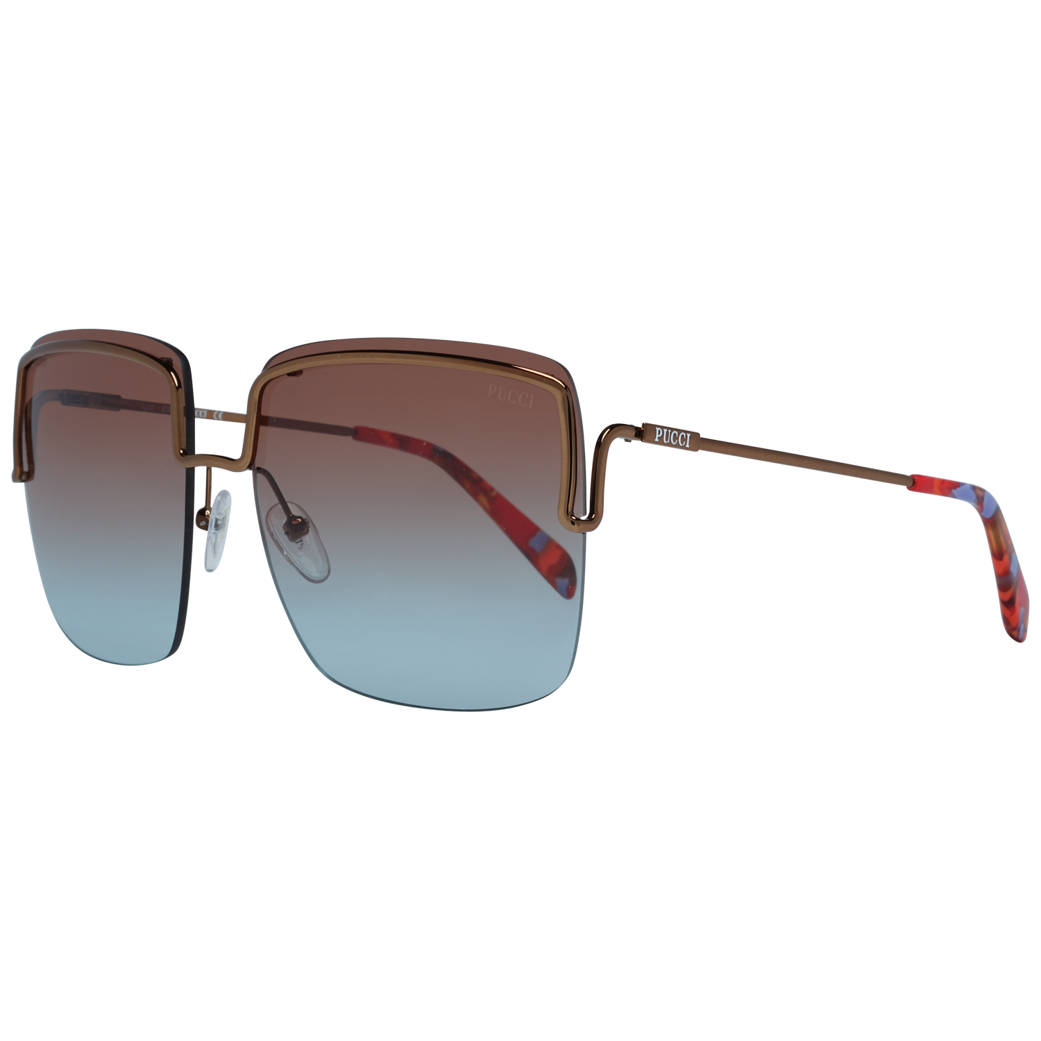 Emilio Pucci Sunglasses EP0116 36F 62 Women
Frame color: Bronze
Lenses color: Multicolor
Lenses material: Plastic
Filter category: 2
Style: Square
Lenses effect: Gradient
Protection: 100% UVA & UVB
Size: 62-16-135
Lenses width: 62
Lenses height: 60
Bridge width: 16
Frame width: 138
Temples length: 135
Shipment includes: Case, cleaning cloth
Spring hinge: No