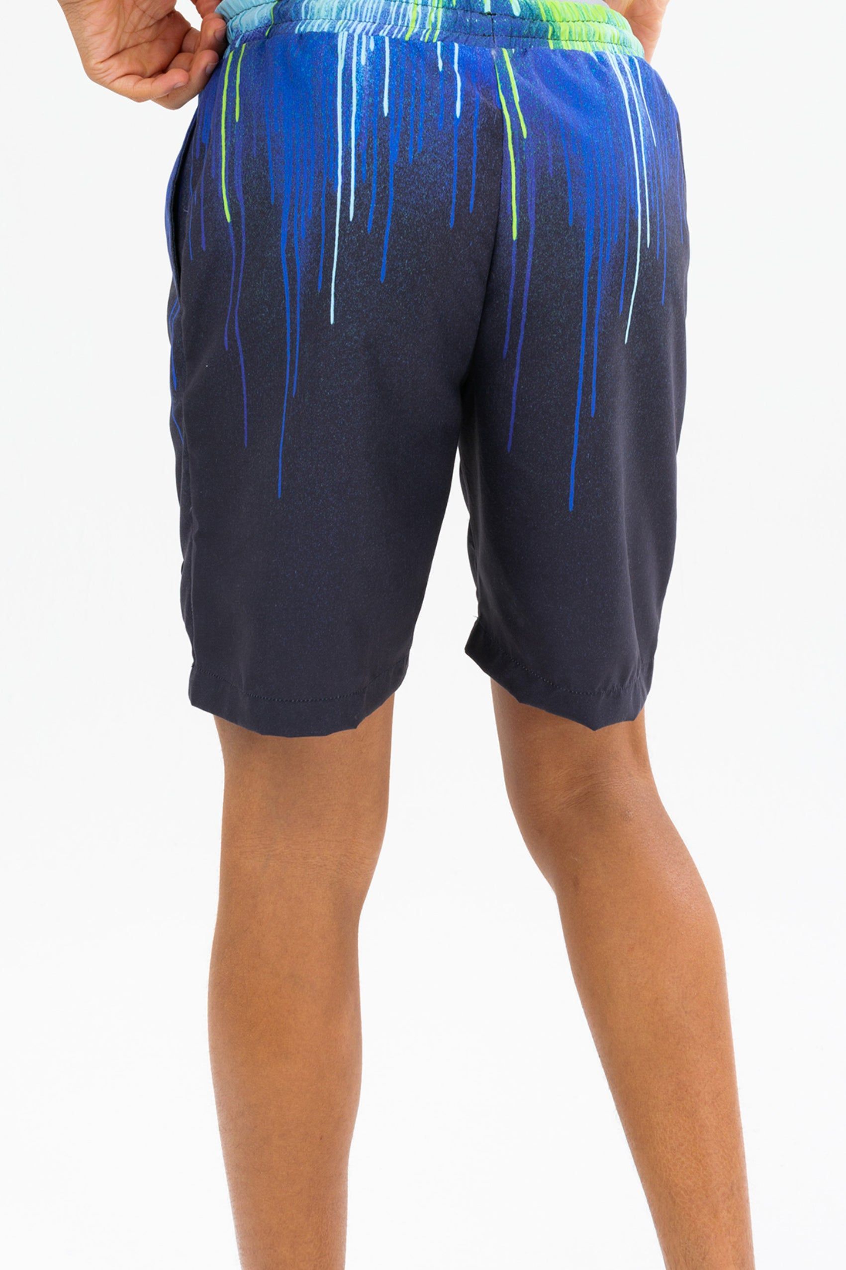 Stay cool by the pool this summer with the HYPE. Pacific Drips Crest Swim Shorts. Designed in our swimming short shape with quick-drying poly fabric, a mesh inner layer, and an elasticated waistband for a custom feel. Boasting an all-over drip print in a blue, black and green colour palette and featuring our rubberised HYPE. crest. 