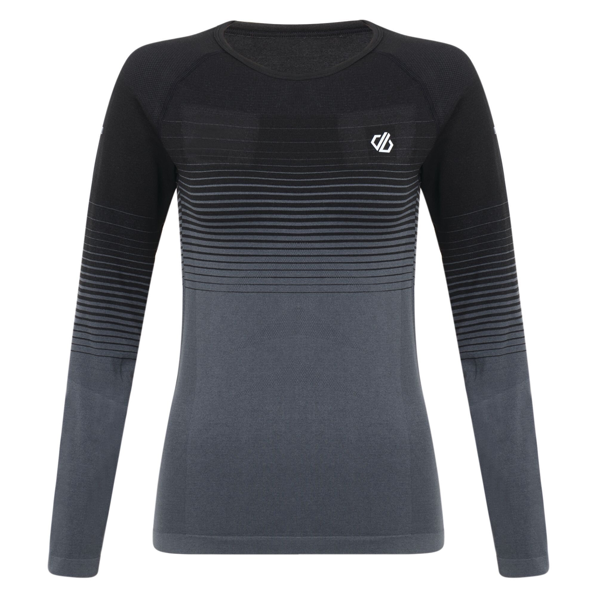 Performance base layer collection. SeamSmart Technology. Q-Wic Seamless polyester/elastane knitted fabric. Ergonomic body map fit. Fast wicking and quick drying properties.  odour control treatment. Dare 2B Womens Sizing (chest approx): 6 (30in/76cm), 8 (32in/81cm), 10 (34in/86cm), 12 (36in/92cm), 14 (38in/97cm), 16 (40in/102cm), 18 (42in/107cm), 20 (44in/112cm), 22 (46in/117cm), 24 (48in/122cm). Dare 2B Womens Trousers Sizing (waist approx): 6 (22in/56cm), 8 (24in/61cm), 10 (26in/66cm), 12 (28in/71cm), 14 (30in/76cm), 16 (32in/81cm), 18 (34in/86cm), 20 (36in/92cm).