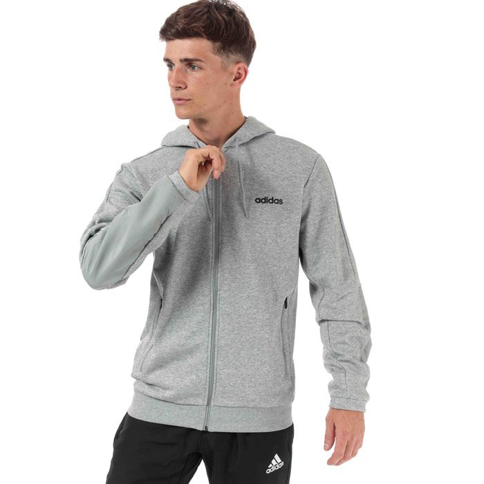 Mens adidas Originals M MO Full Zip Hoody  Grey. <BR><BR>- Regular fit strikes a comfortable balance between loose and snug.<BR>- Long sleeves with ribbed cuffs and thumbholes.<BR>- Kanagroo pockets; Full zip: Drawcord on hood. <BR>- Iconic 3-stripe logo on hood. <BR>- Ribbed hem.<BR>- 70% cotton  30% polyester. Machine washable.<BR>- Ref: EI9727.