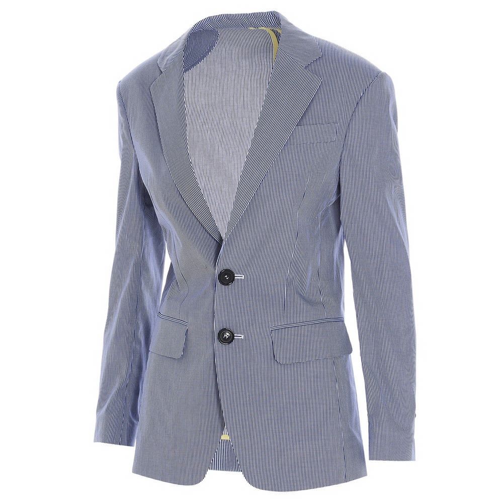 Dsquared 2 cotton check single-button blazer with pockets and shoulder pads.