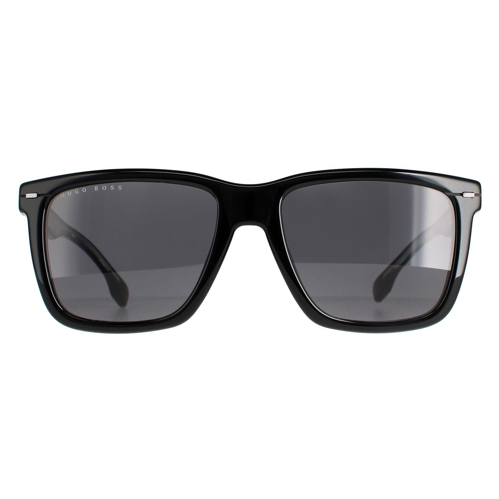 Hugo Boss Square Mens Black Ruthenium Grey Blue BOSS 1317/S  Hugo Boss are a classic square style crafted from lightweight acetate. Hugo Boss branding features on the slender temples for authenticity.