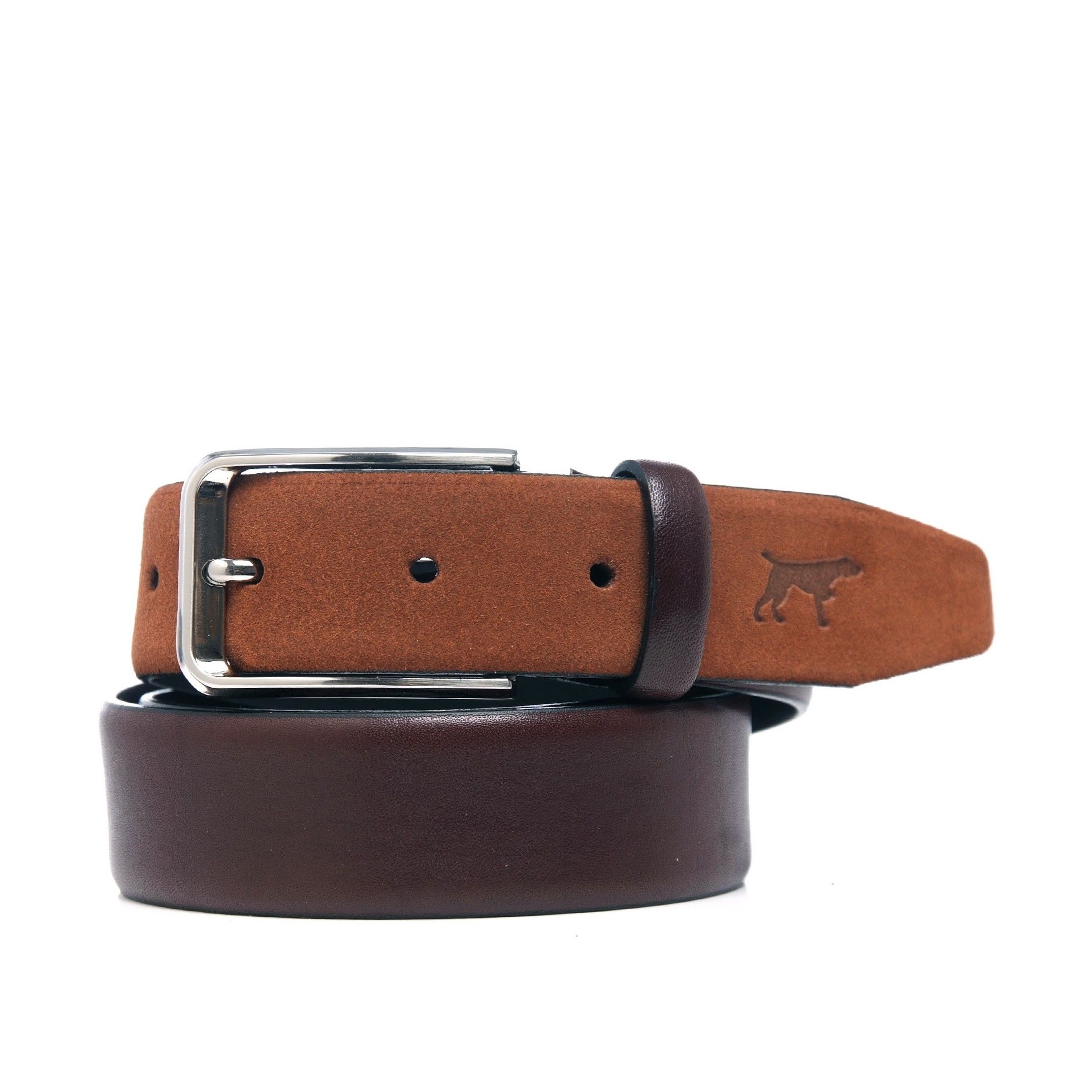 Castellanisimos men's belt with double leather. Metal buckle. Width: 3,5cm. MADE IN SPAIN.