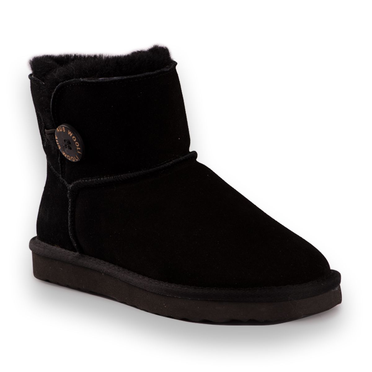 Button featured sheepskin boot – easy to slip on

Full leather Suede upper -Water Resistant
Soft premium genuine Australian Sheepskin wool lining 
Sustainably sourced and eco-friendly processed 
Unisex boots – button trim for that extra fashion kick 
Rubber High-density EVA blend outsole - making it lighter, softer and more durable 
Double stitching and reinforced heel 
Sheepskin breathes allowing feet to stay warm in winter and cool in summer 
100% brand new and high quality, comes in a branded box, suitable for a gift