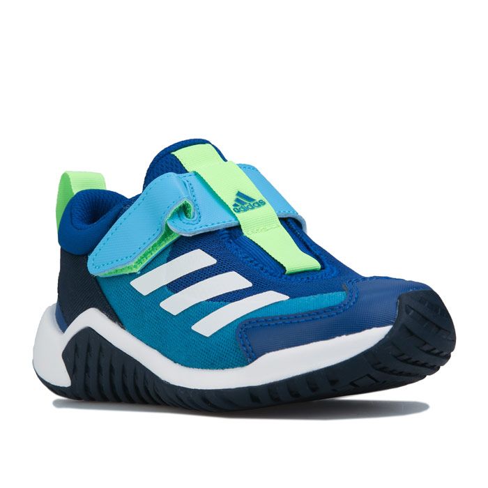 Junior adidas 4uture Sport Running Shoes in Royal Blue. – Textile upper with synthetic overlays. – Slip-on construction with hook-and-loop top strap. – Lace closure. – Soft cushioned feel. – Kids' running-inspired shoes. – EVA and Cloudfoam midsole cushioning. – Textile and synthetic upper – Textile and synthetic lining – Synthetic sole. – Ref: FV3708