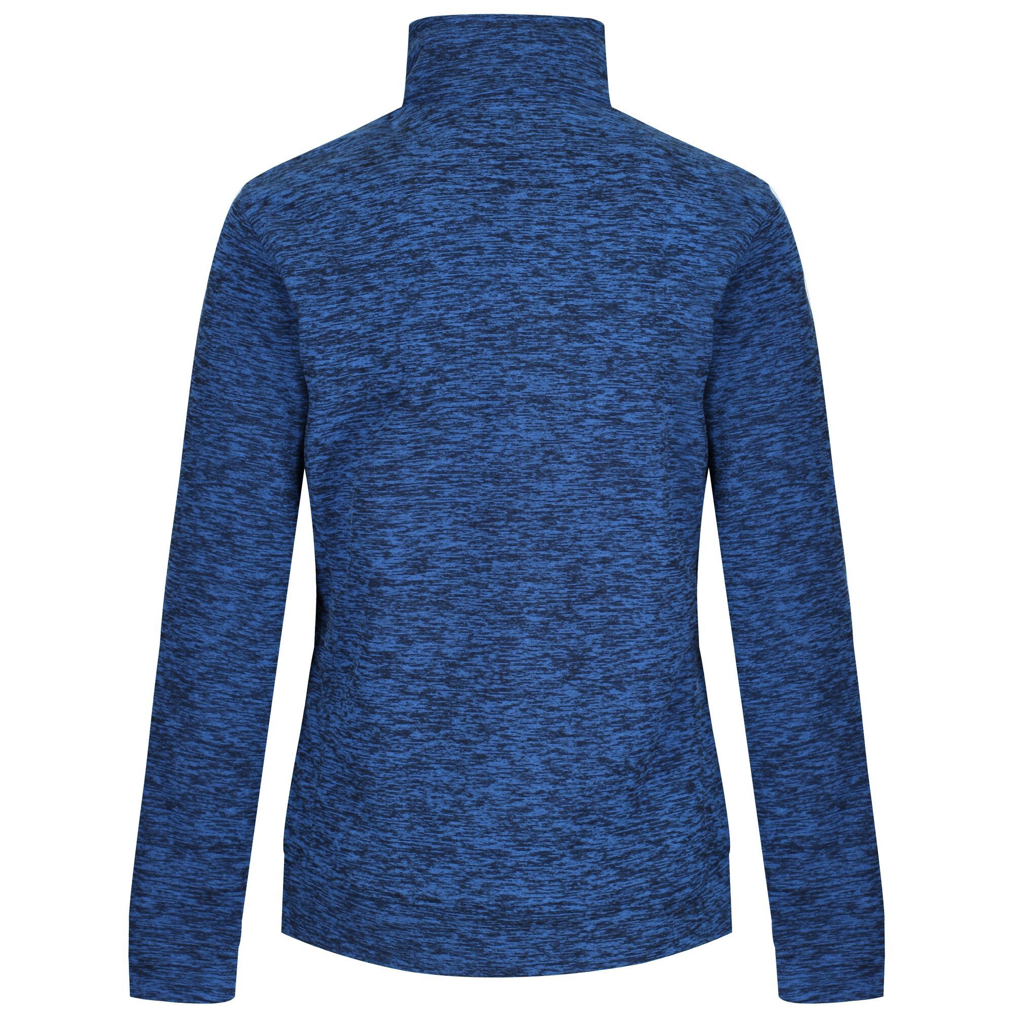 100% polyester marl knit effect fleece. 1 side anti-pill symmetry fleece. Quick drying. Chin guard. 2 zipped lower pockets. Self fabric cuffs.