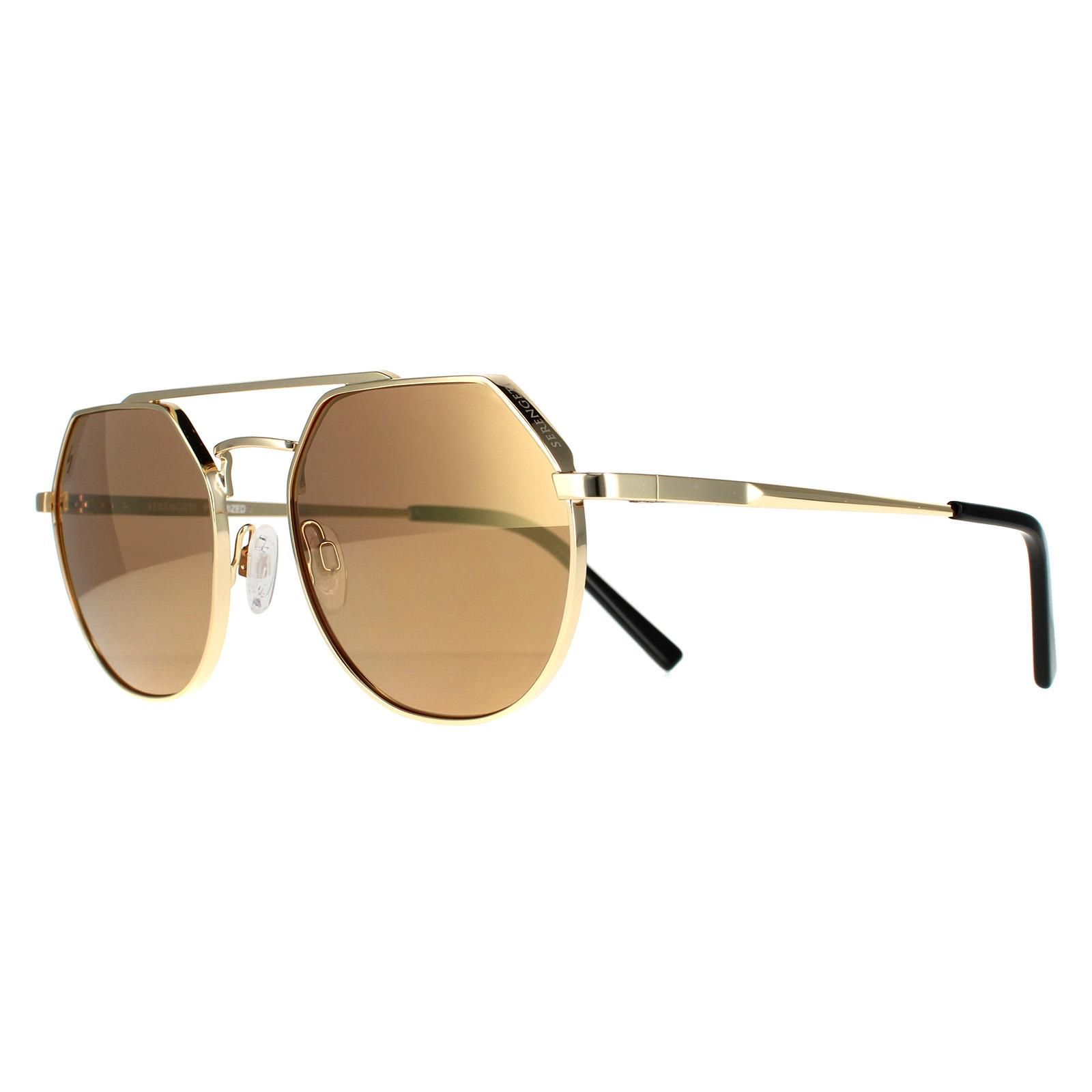 Serengeti Aviator Unisex Shiny Light Gold Saturn Drivers Gold Polarized Shelby  Shelby are lightweight metal pilot style with a geometric top frame design. Spring hinges and adjustable nose pieces give added comfort. Serengeti's amazing photochromic lenses which adapt to different light conditions complete the awesome package.
