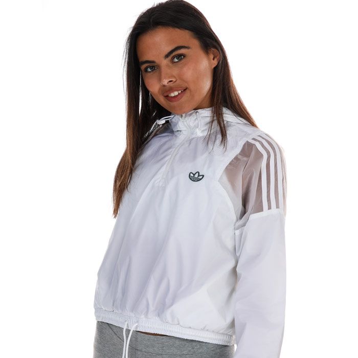 adidas windbreaker womens black and white