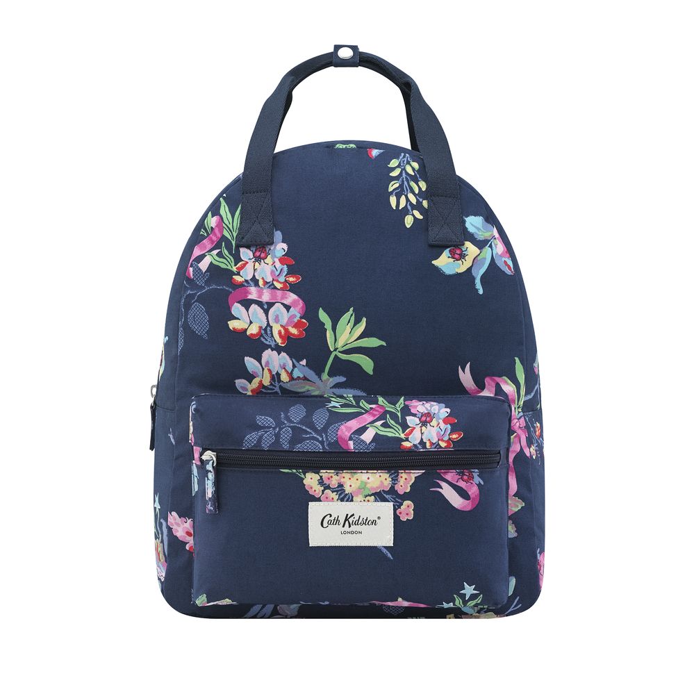 New Birds and Roses Backpack - Navy Blue