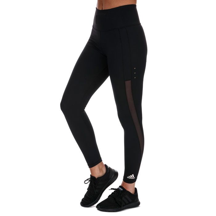 Womens adidas Alphaskin HEAT.RDY 7-8 Tights in black.- Elastic waist.- High rise.- Breathable  air-cooling HEAT.RDY.- Doubleknit.- Mesh panels.- Laser perforations.- Compression fit.- 71% Nylon   29% Elastane. Machine washable.- Ref: GH8507