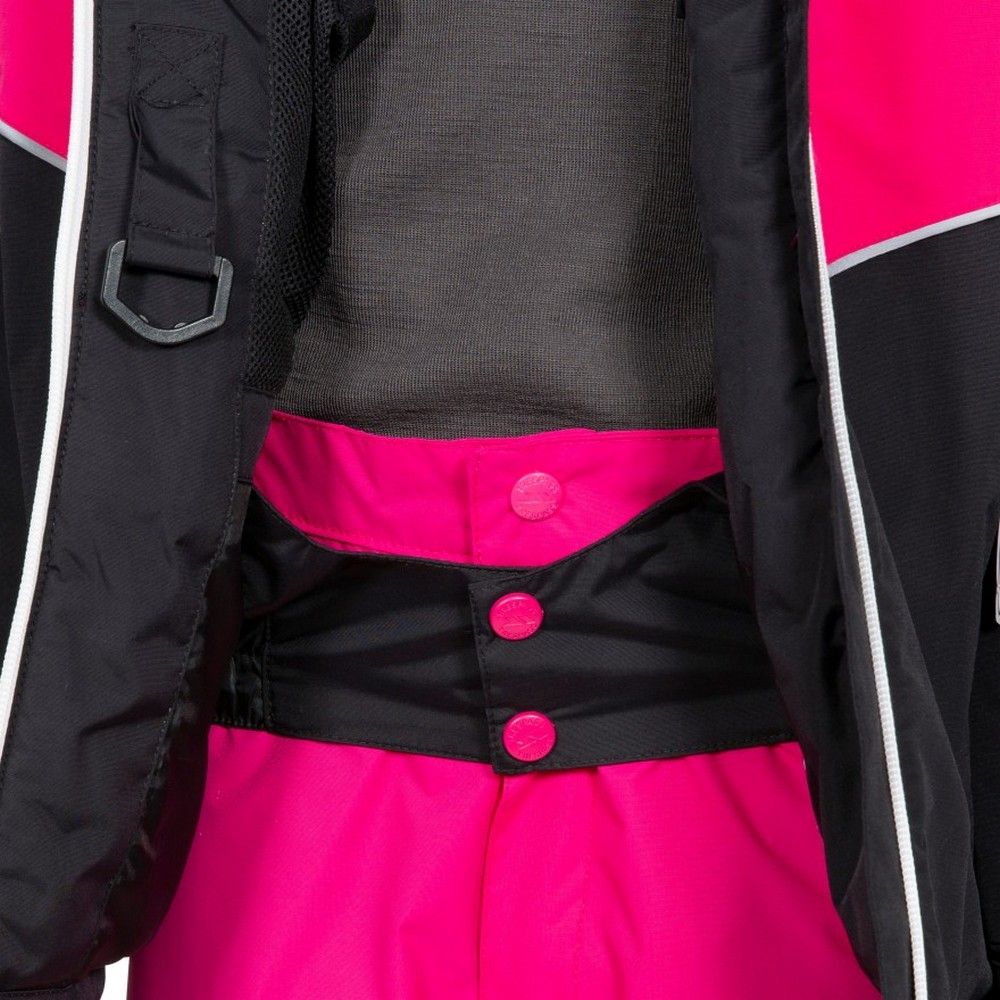 Woven, 100% polyamide PU shell, 100% polyester lining and filling. Waterproof: 5000mm, breathable: 5000mvp, windproof, taped seams, padded, small reflective details. 2 upper zip pockets, 2 lower zip pockets, 1 sleeve pocket. Hem drawcord, adjustable cuff with touch fastening, detachable hood, and inner snowskirt. 3-4 Years: 56cm chest, 53cm waist; 5-6 Years: 61cm chest, 56cm waist; 7-8 Years: 66cm chest, 58.5cm waist; 9-10 Years: 71cm chest, 61cm waist; 11-12 Years 79cm chest, 66cm waist.