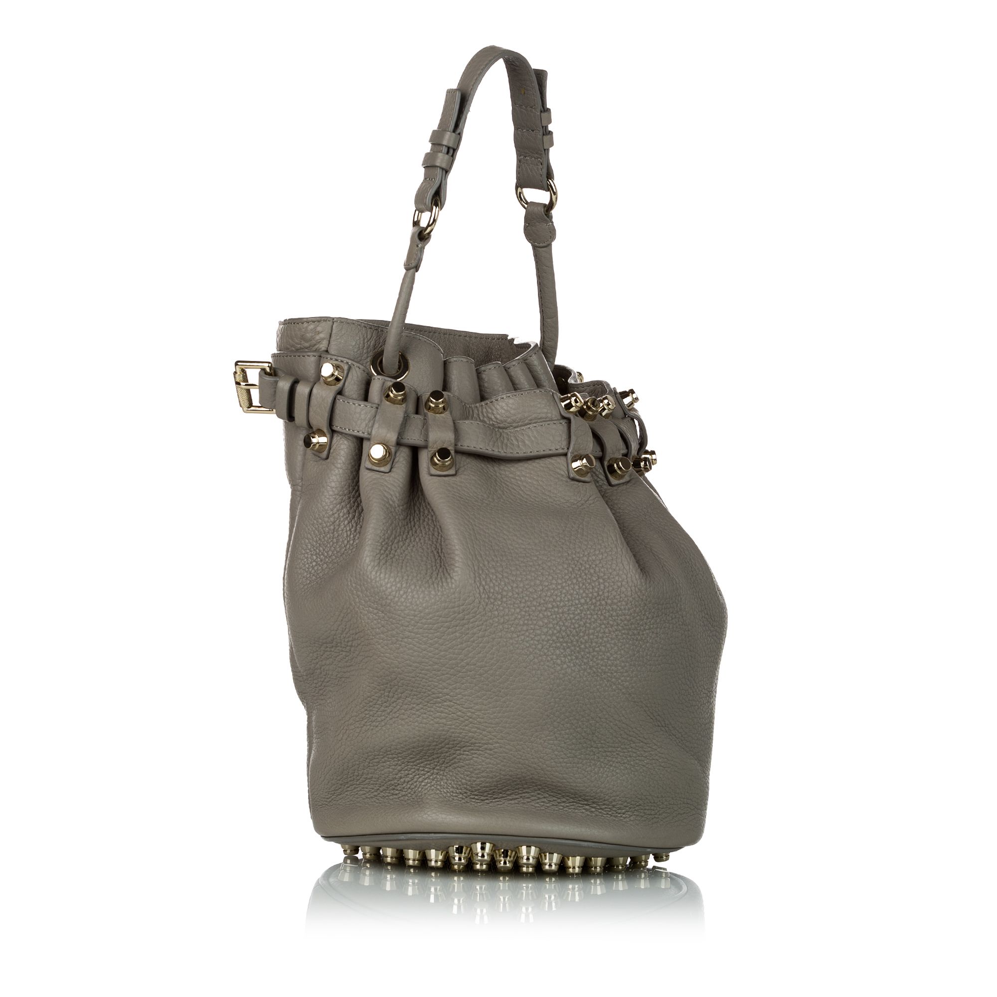 VINTAGE. RRP AS NEW. The Diego bucket bag features a textured leather body with aged brass tone hardware, exterior slip pockets, a top handle, an adjustable and detachable shoulder strap, an open top with a drawstring closure, and an interior zip pocket.Studs Scratched. Studs Scratched. 

Dimensions:
Length 32cm
Width 21cm
Depth 21cm
Hand Drop 16cm
Shoulder Drop 50cm

Original Accessories: Shoulder Strap, Dust Bag

Color: Gray
Material: Leather x Calf
Country of Origin: United States of America
Boutique Reference: SSU155839K1342


Product Rating: GoodCondition

Certificate of Authenticity is available upon request with no extra fee required. Please contact our customer service team.