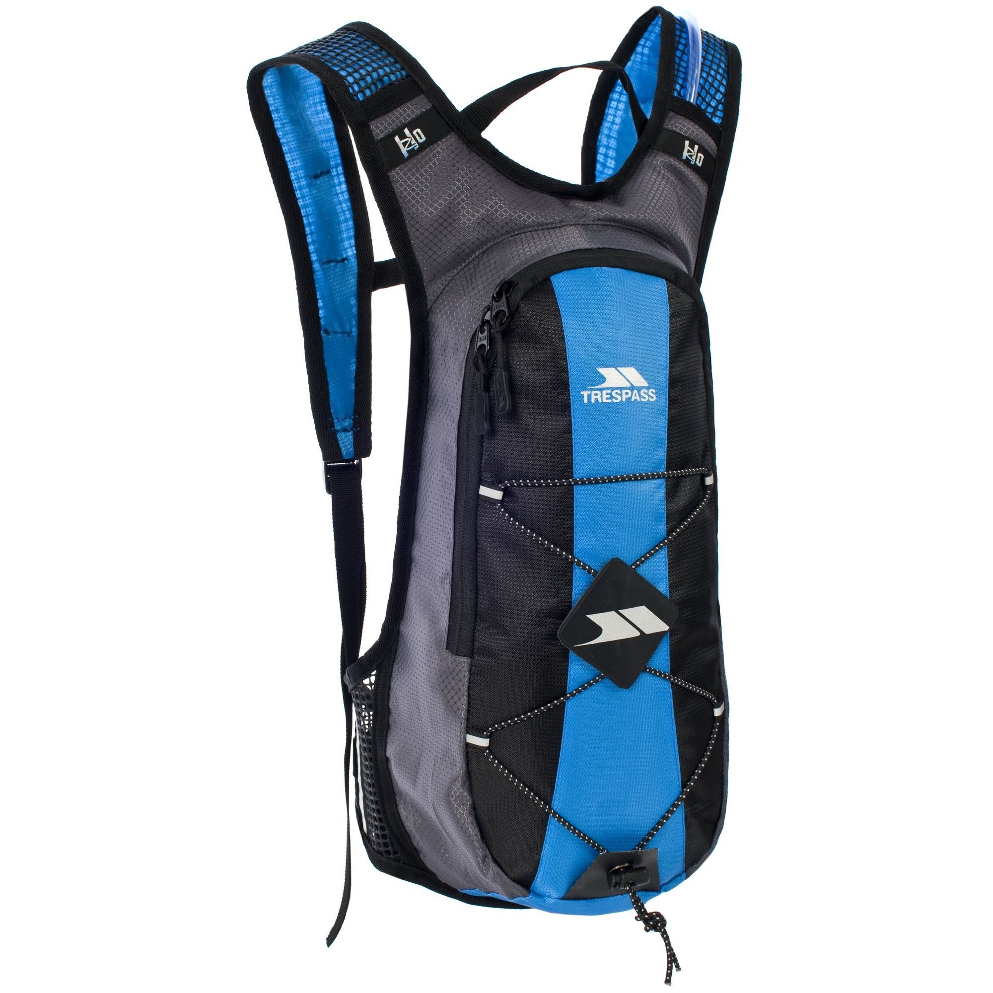 15 Litre Hydration Rucksack. 2 Litre Water Reservoir. Waist and chest straps. 100% Polyester PU Coated.