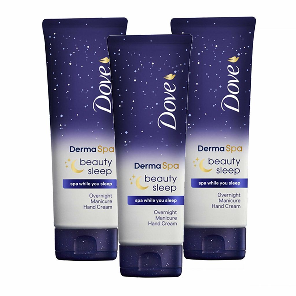 Dove Derma Spa Beauty Sleep Overnight Manicure Hand Cream 3 x 75ml