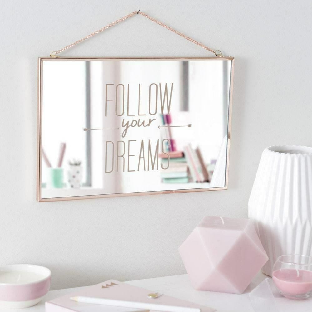 Follow Your Dream Art Deco Mirror.  Let your style reflect your aspirations!  Our Follow Your Dreams Mirror is a shining expression of fashion and hope!  Features the phrase 