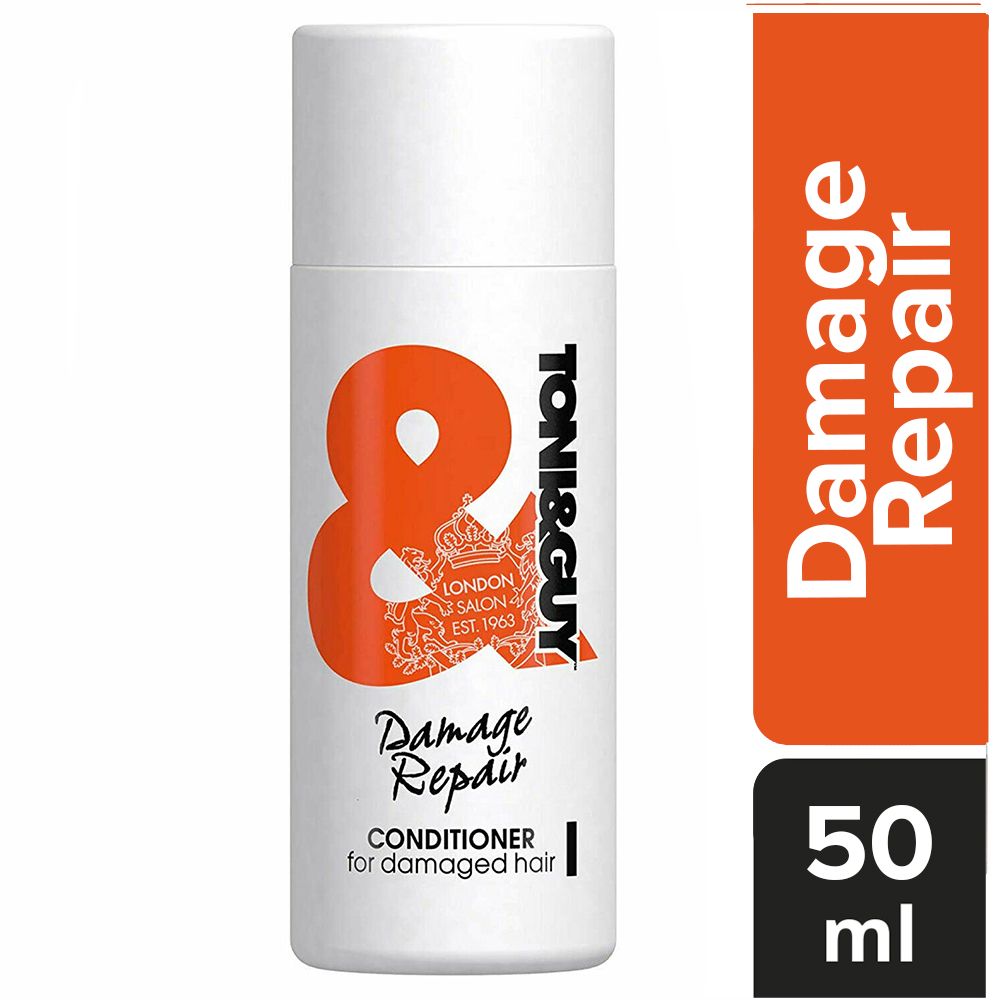Toni & Guy Infinite Damage Repair Conditioner Treatment 50ml

Toni & Guy Damage Repair Conditioner penetrates deep into the hair & helps repair damage from root to tip for a soft & silky finish. Give your hair a break from the hair dryer and hair straighteners for some well-deserved time off. Toni & Guy Damage Repair Conditioner intensely nourishes damaged hair, giving it the attention it needs. Smooth onto wet hair, leave on for 1 - 2 minutes then rinse thoroughly. Conditioner for Damaged Hair for weightless volume. Fine hair needs lightweight moisture for softness, body and bounce. This conditioner nourishes the hair fibre to strengthen while maintaining lift from the roots for full bodied volume. Use with TONI&GUY Hair Meet Wardrobe Shampoo for Fine Hair for added lift.


Toni & Guy Nourish Conditioner for Damaged Hair offers intense nourishment and repair for weak, damaged locks. This salon-inspired formula strengthens and fortifies, resulting in healthy-looking hair with less breakage. For the best results, use with TONI&GUY Cleanse Shampoo for Damaged Hair. TARGETED CARE FOR ANY HAIR TYPE : Whether your hair is normal, fine, dry, or damaged, the TONI&GUY Cleanse & Nourish collection has a shampoo and conditioner specifically formulated to help your hair look its best.

Key Features :

    Gentle nourishing conditioner for damaged hair.
    Strengthens and fortifies weak, dull locks.
    Helps prevent dullness and breakage.
    Use with Toni & Guy Cleanse Shampoo for Damaged Hair.
    Part of the Cleanse Nourish collection.

How To Use : 

    After shampooing. 
    Gently massage into damp hair and comb through. 
    Leave for a few moments then rinse thoroughly. 
    Work with Toni&Guy Shampoo for Damaged Hair. 
    For deep down, intensive repair treat as needed with Toni&Guy Reconstruction Mask.


Caution:   Use only as directed.  Avoid contact with eyes. If eye contact occurs wash out immediately with warm water.  If irritation occurs discontinue use.