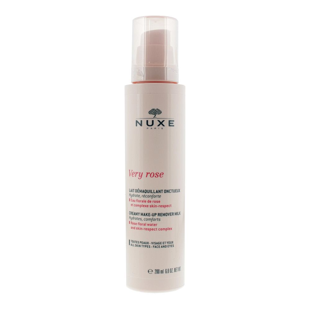 Nuxe Very Rose Make-Up Remover Milk is a delightful make up remover. The remover comes in a creamy, indulgent milk, that feels amazing on the flesh whilst removing make up and build up from the pores. The milk-in-oil texture avoids leaving an oily finish, whilst providing skin with a boost of moisture, a lovely Rose scent and makes skin softer to the touch.