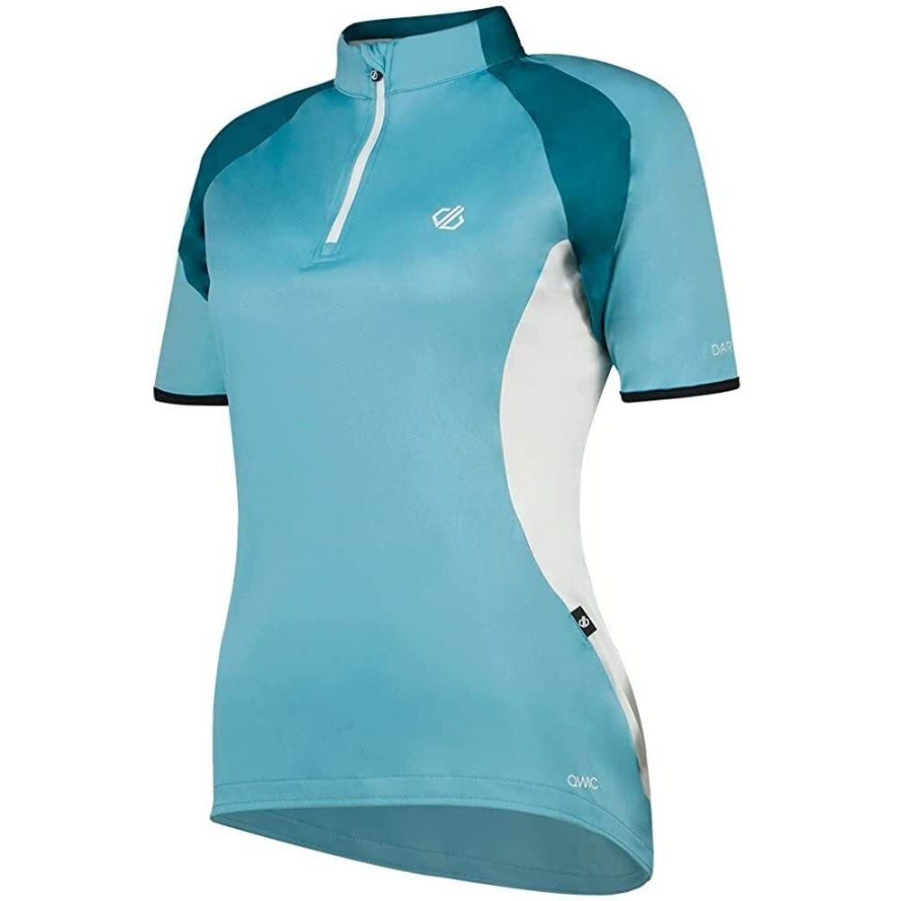 Fabric: Polyester, Q-Wic. Design: Colour Block, Logo. Anti-Bacterial, Anti-Odour, Breathable, Lightweight, Moisture Wicking, Quick Dry, Reflective Detail, Side Panels. Neckline: High-Neck. Sleeve-Type: Short-Sleeved. Pockets: 2 Compartment Pockets, 1 Security Pocket. Fastening: Half Zip, Zip Guard. Hem: Part Elasticated, Scooped.