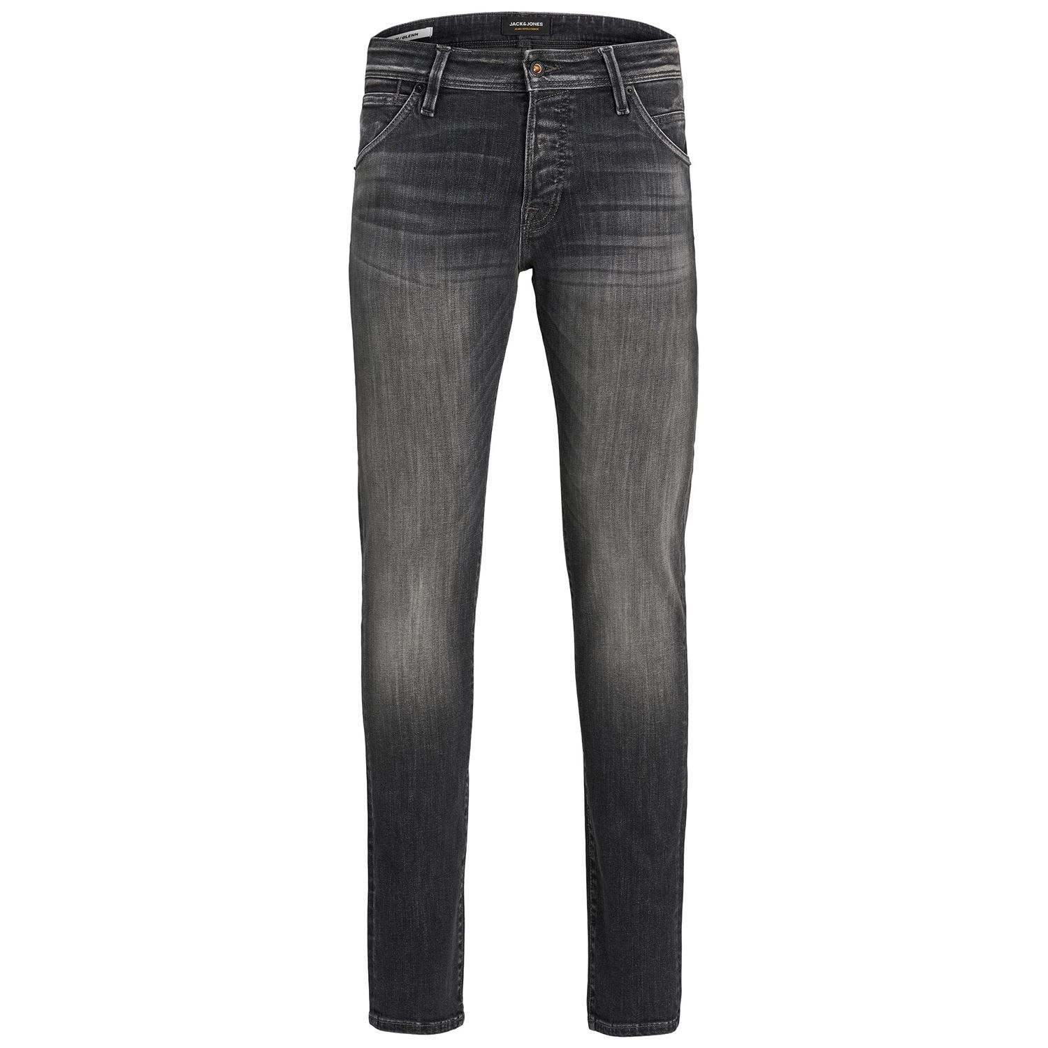 For that urban edge look, look no further than this pair of slim-fit biker jeans from Jack & Jones. High on street style edginess, make a statement in this pair teamed with a tee and cool biker jacket!

Slim Fit Glenn: Glenn is an updated slim fit with a tapered leg. The fit is narrow and leans through the thigh without feeling tight, and it always comes with stretch. Glenn is for the guy who likes his jeans slim, not skinny.
Fox Styling: Fox is the upbeat cousin to classic five-pocket jeans. It’s got all the familiar features, but the design and detailing is a little more playful; the front pockets are slanted, the back pockets are pointy, and it’s got a square rivet on the coin pocket.
Super Stretch 50%: Super Stretch is denim that stretches 1.5 times its actual size. The high amount of stretch makes it a comfortable experience to wear skin-tight jeans. And you don’t have to worry about jeans that get saggy once you’ve worn them a few times. The special yarn spun from a unique mix of cotton, polyester, and elastane gets rid of that concern.

Features:
Slim-fit for a sleek, modern silhouette
Five-pocket jeans with cutting-edge styling
Button fly
Super Stretch 50% stretches 1.5x its actual size

Specifics:
Material: 91% Cotton, 7% Polyester, 2% Elastane
Product Code: 12175890

Washing Instruction:
Machine wash at 30°C
Tumble dry on low heat settings

Iron Temp: On medium heat setting

Note: Do not bleach, Dry clean (no trichloroethylene)

Package Includes: Jack&Jones Glenn Fox Slim Fit Jeans (Black Denim) Select your Size