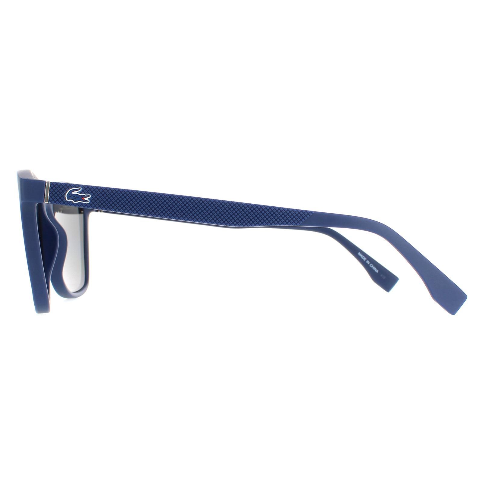 Lacoste Rectangle Mens Matte Blue Grey Polarised  L860SP  L860SP are a classic rectangle style crafted from lightweight acetate.  Slender temples feature the Lacoste alligator logo for brand authenticity.