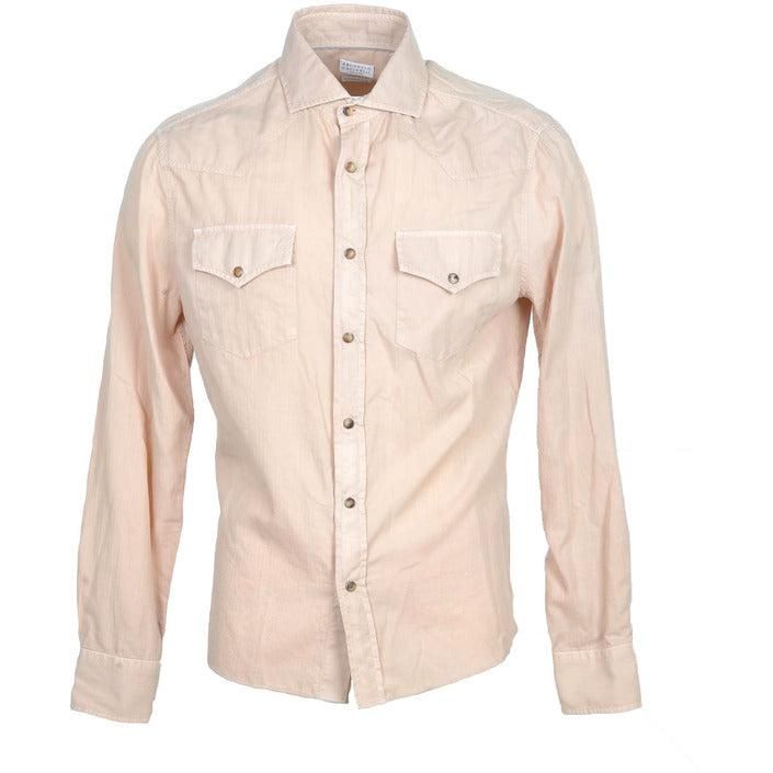 Brand: Brunello Cucinelli
Gender: Men
Type: Shirts
Season: Fall/Winter

PRODUCT DETAIL
• Color: beige
• Fastening: buttons
• Sleeves: long
• Collar: classic

COMPOSITION AND MATERIAL
• Composition: -100% cotton 
•  Washing: machine wash at 30°