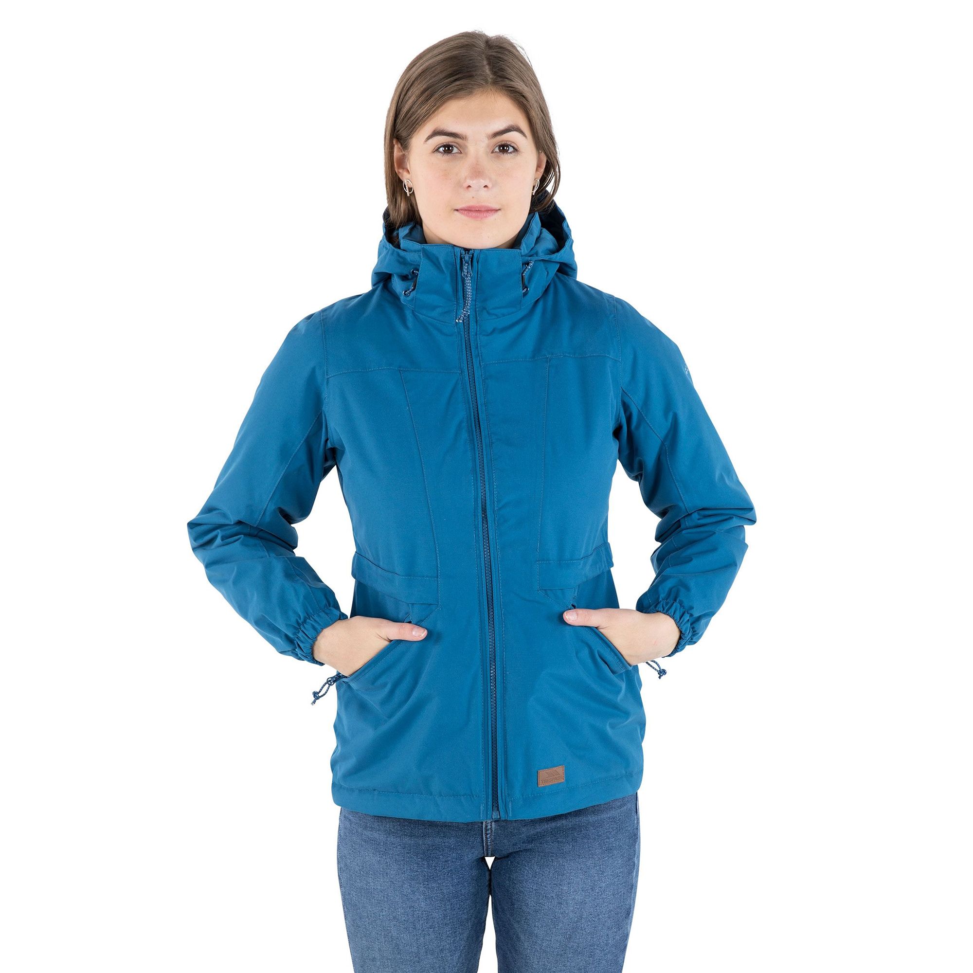 Woven. Shell - 100% polyester microfibre PVC. Lining - 100% polyester. Filling - 100% polyester. Padded. Adjustable stud off hood. Adjustable waist with cord/toggle. Elasticated cuff. 2x lower profile zip pockets with garage shaped panels.
