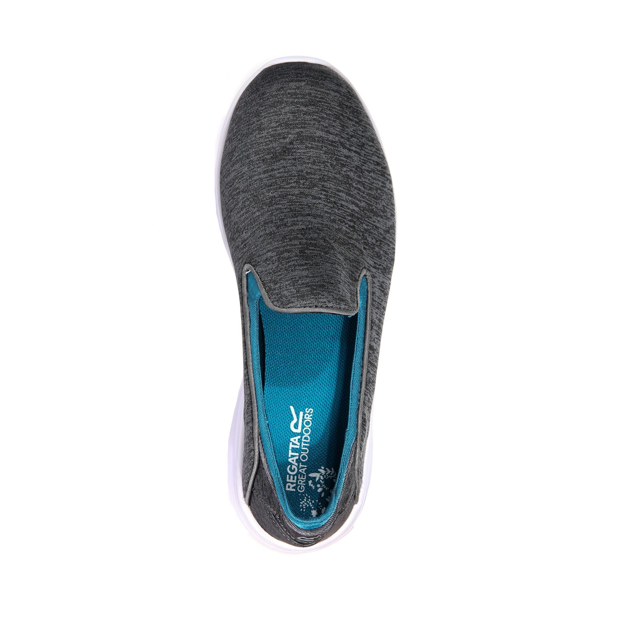100% polyester. Slip on mesh upper for breathable comfort and easy on/off. Deep padded collar and tongue for all day comfort. Die cut EVA footbed for underfoot comfort and support. New XLT sole unit provides flexible and lightweight underfoot comfort.